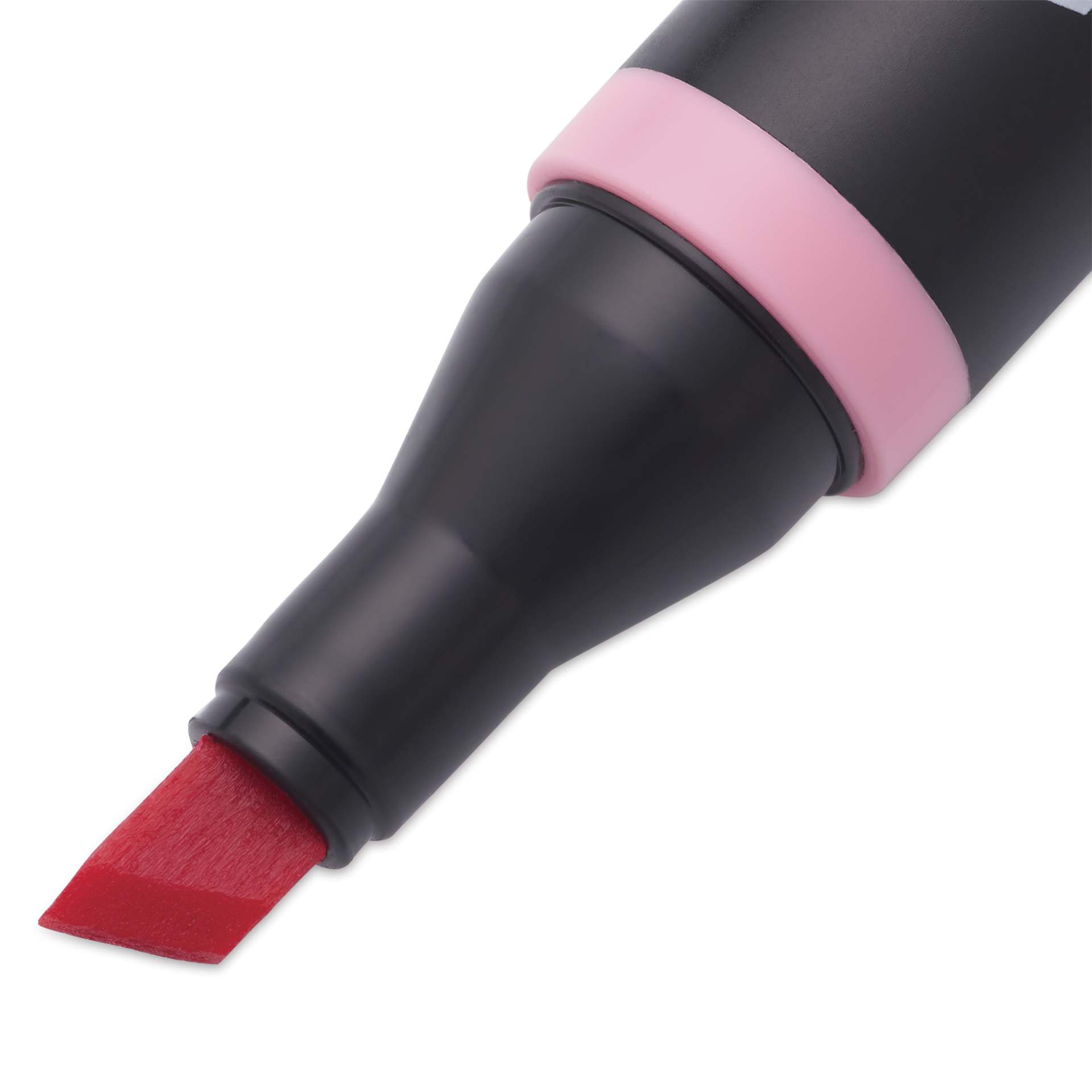 Blick Studio Alcohol Art Marker - 011 Coral Pink, close-up of the chisel tip