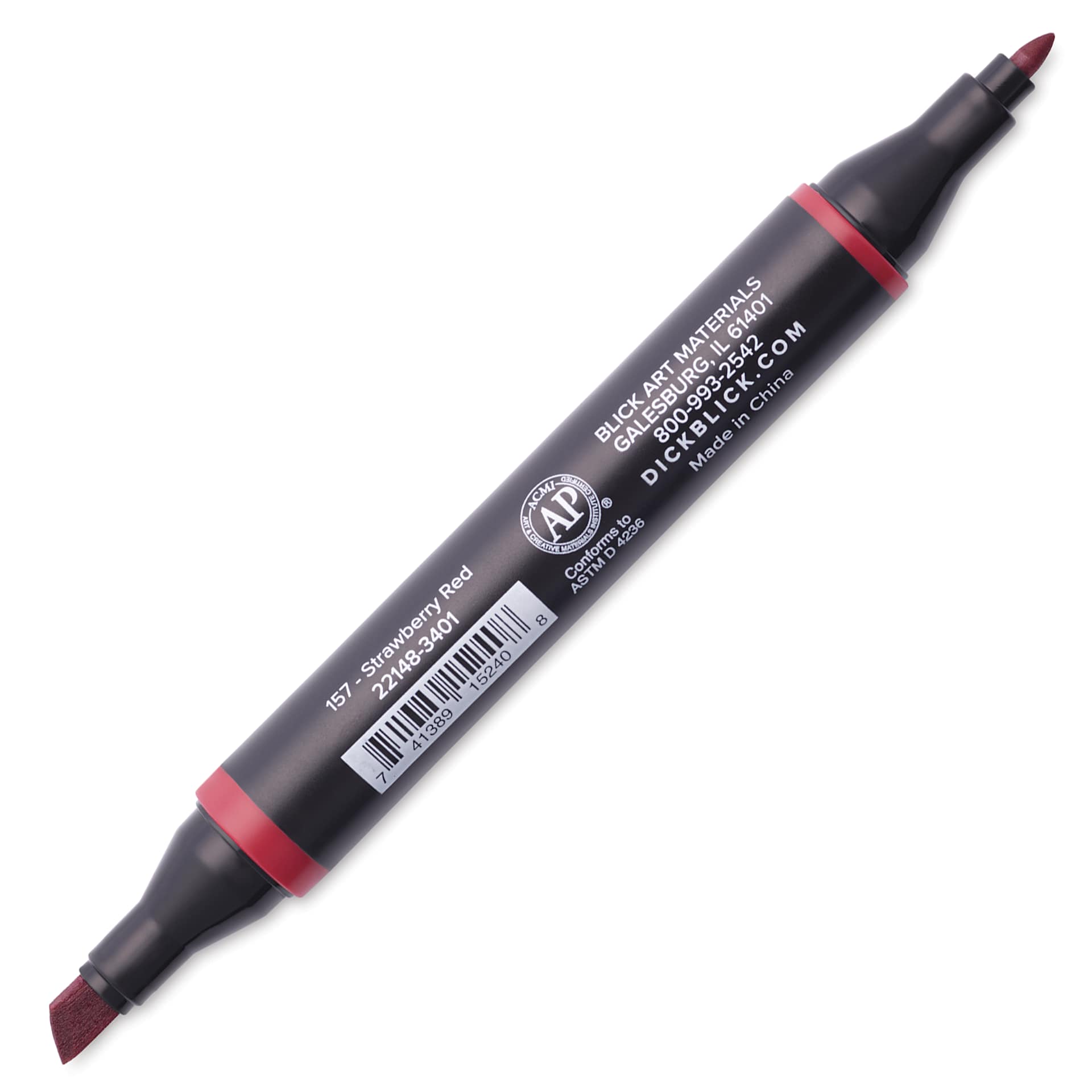 Blick Studio Alcohol Art Marker - 157 Strawberry Red, marker with caps off