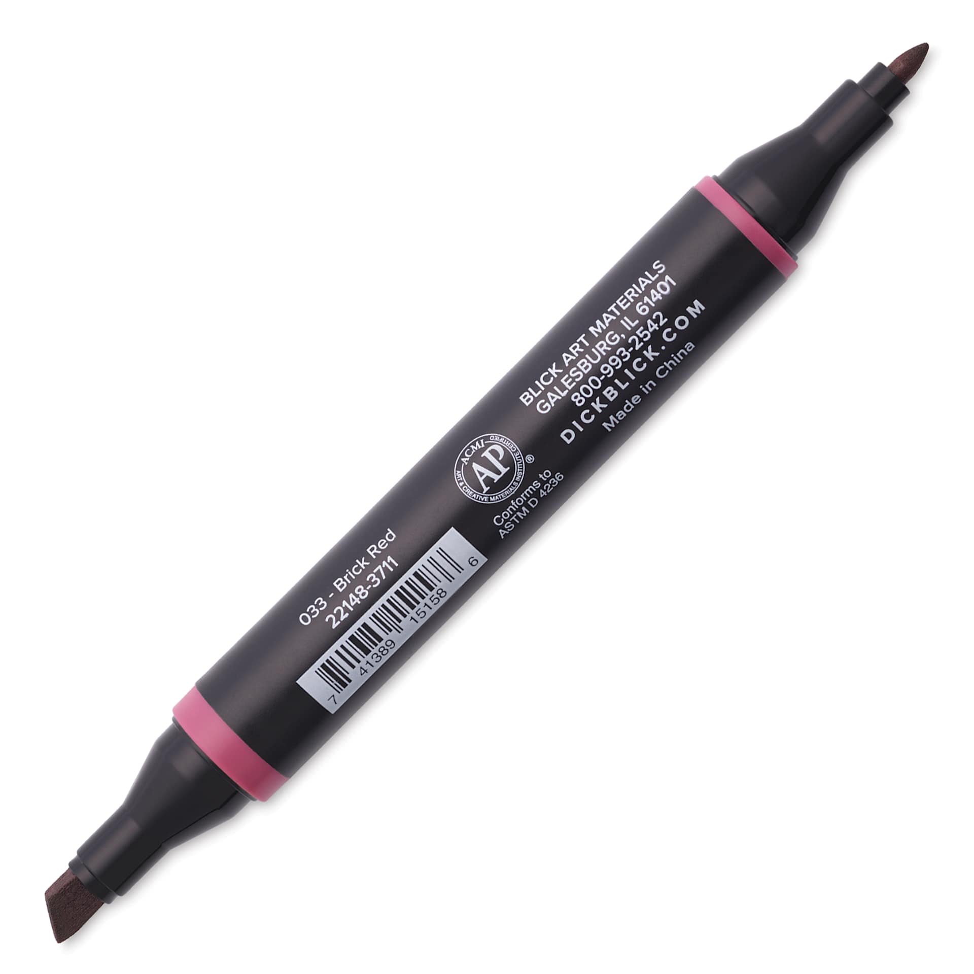 Blick Studio Alcohol Art Marker - 033 Brick Red, marker with caps off