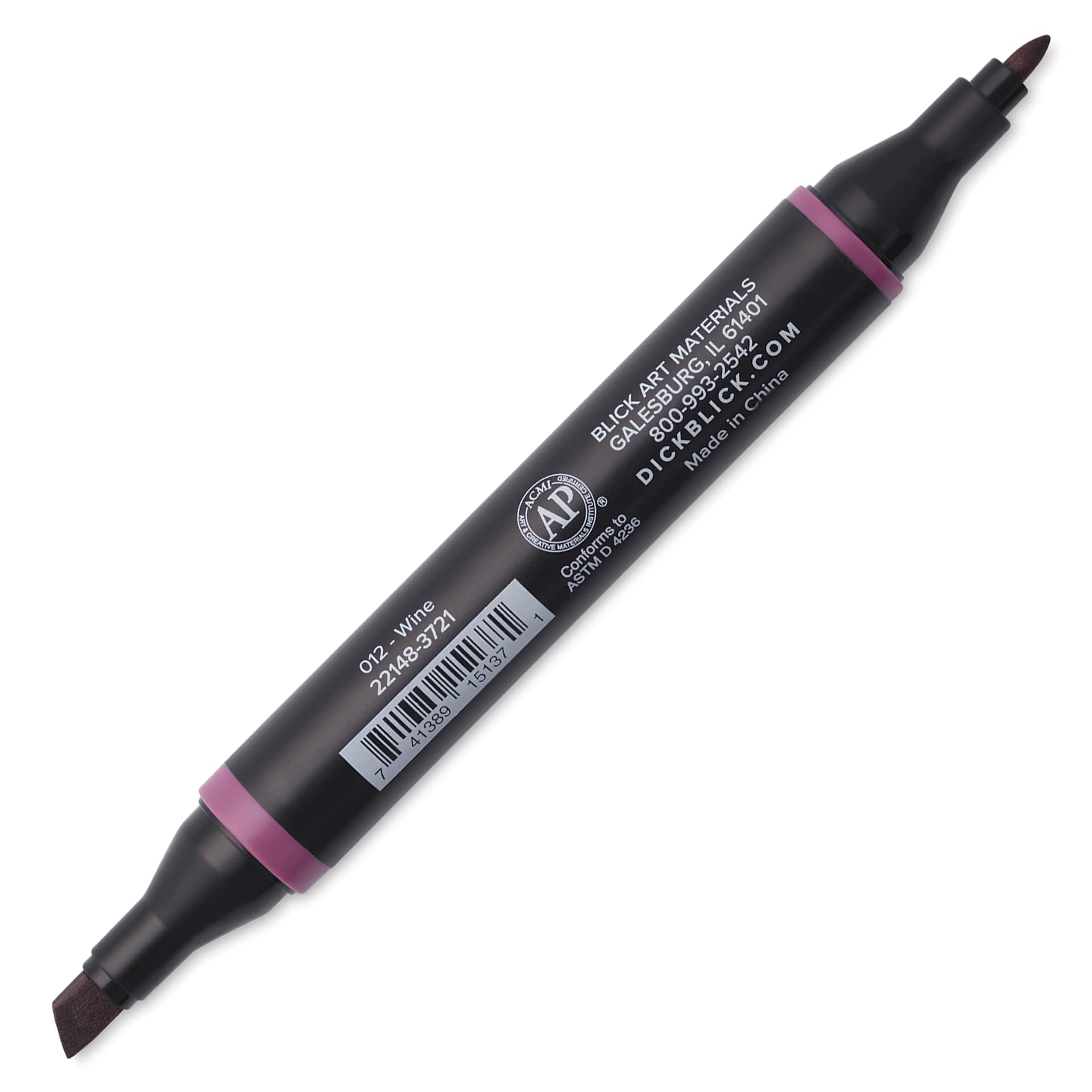 Blick Studio Alcohol Art Marker - 012 Wine, marker with caps off