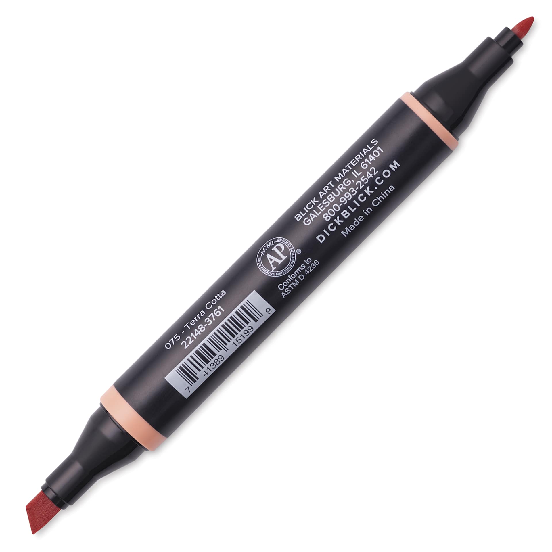 Blick Studio Alcohol Art Marker - 075 Terra Cotta, marker with caps off