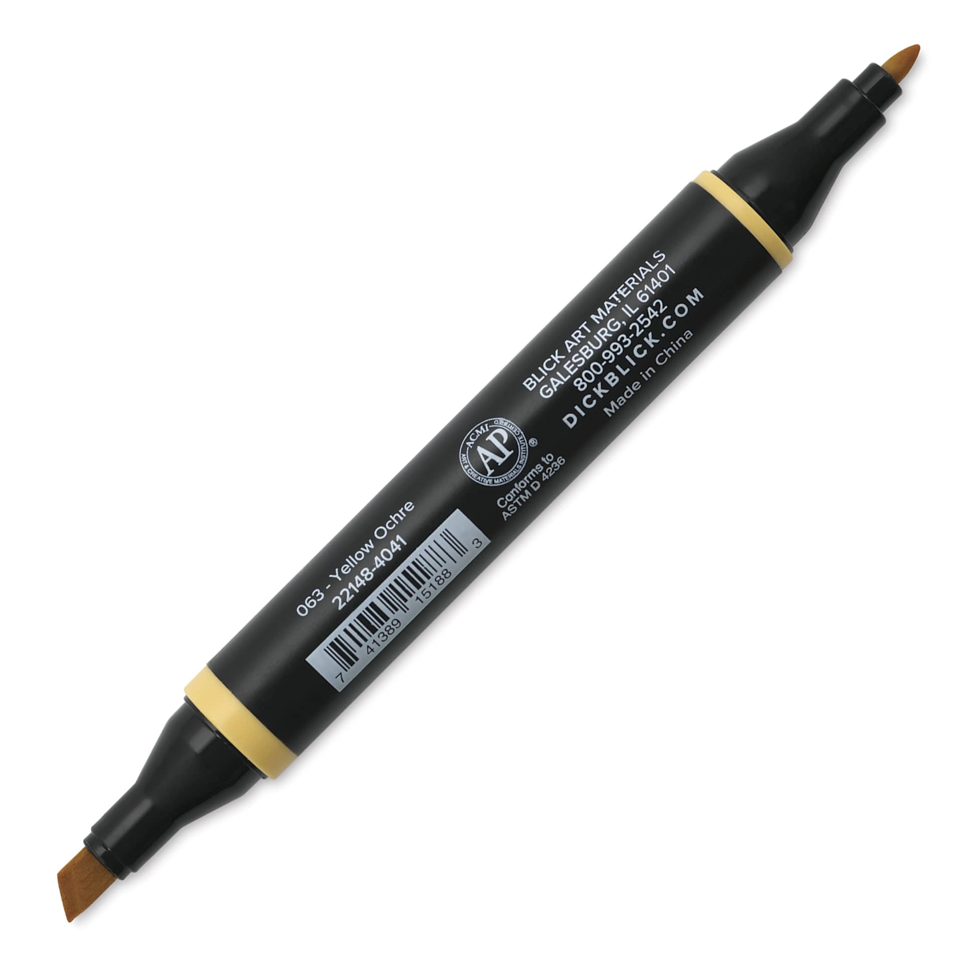 Blick Studio Alcohol Art Marker - 063 Yellow Ochre, marker with caps off