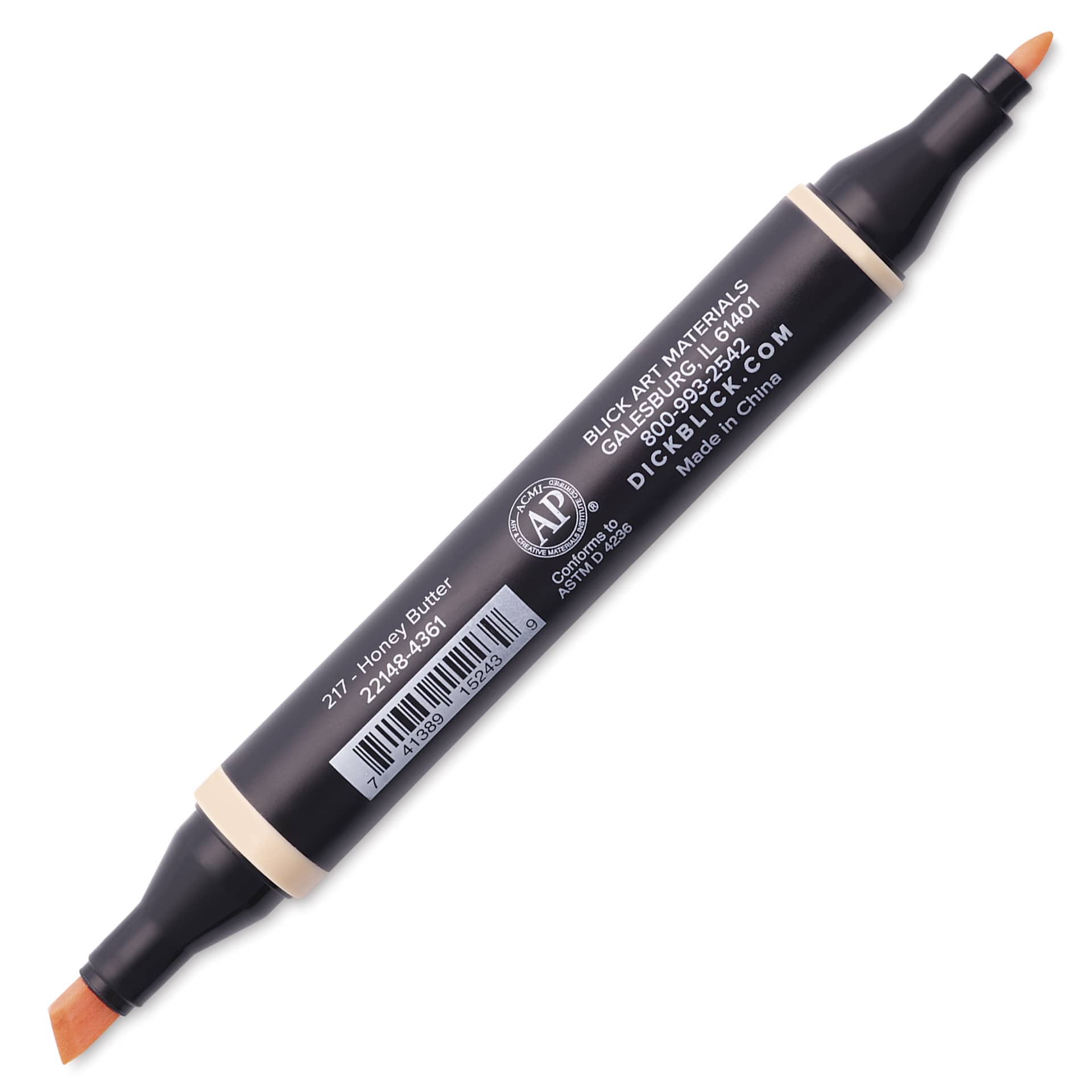 Blick Studio Alcohol Art Marker - 217 Honey Butter marker with caps off