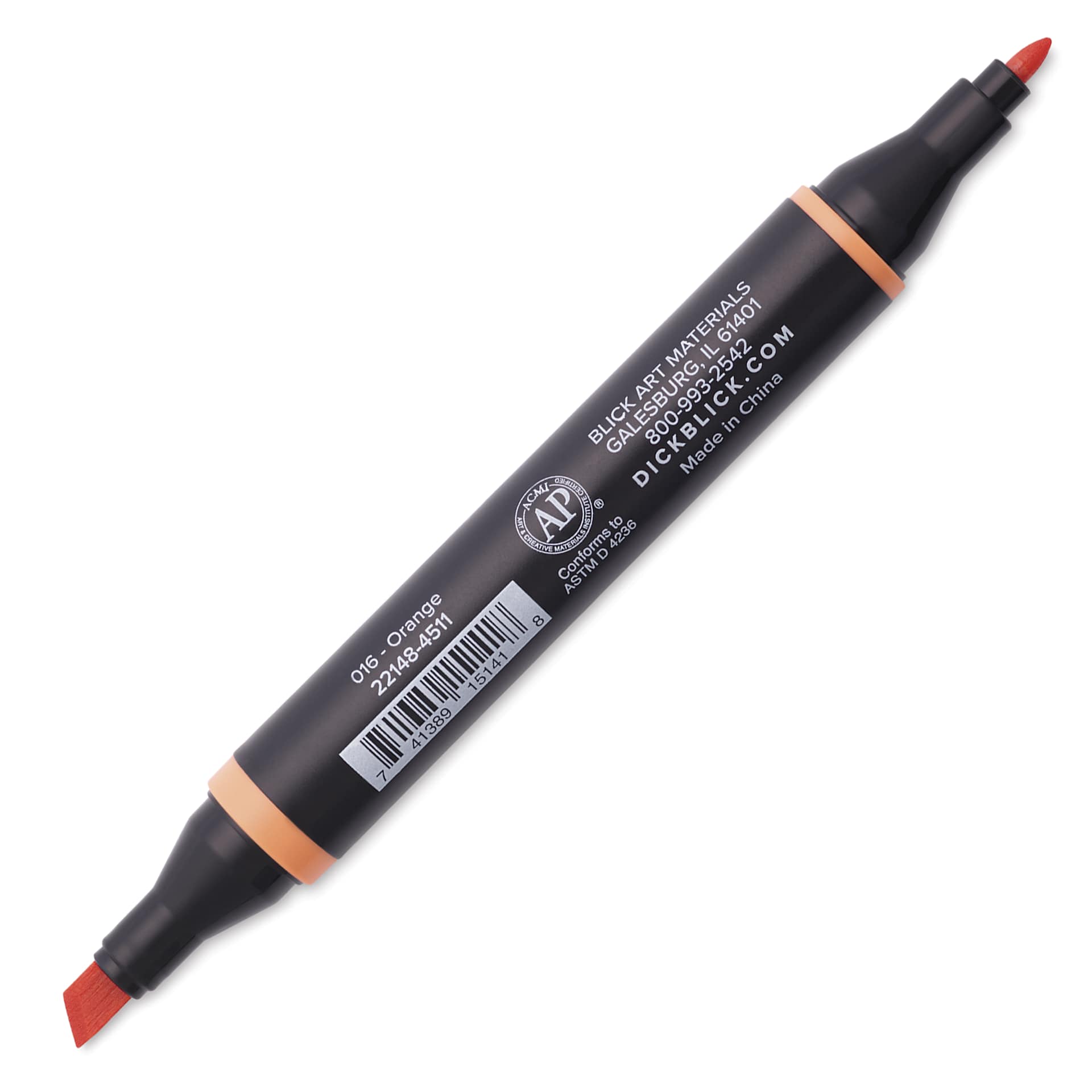 Blick Studio Alcohol Art Marker - 016 Orange, marker with caps off
