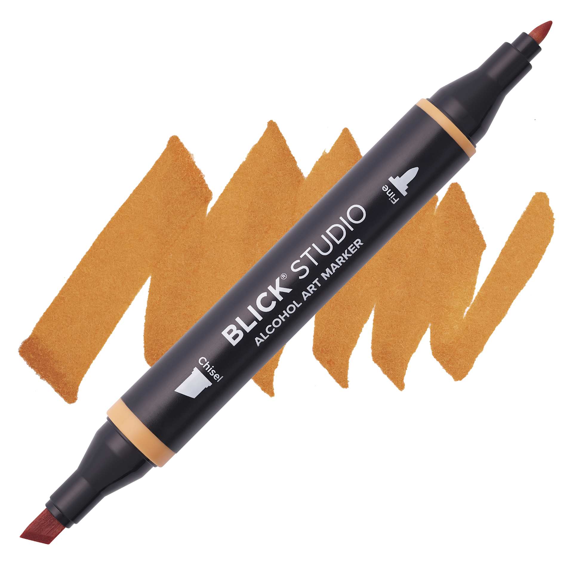 Blick Studio Alcohol Art Marker - 072 Burnt Orange, swatch and marker