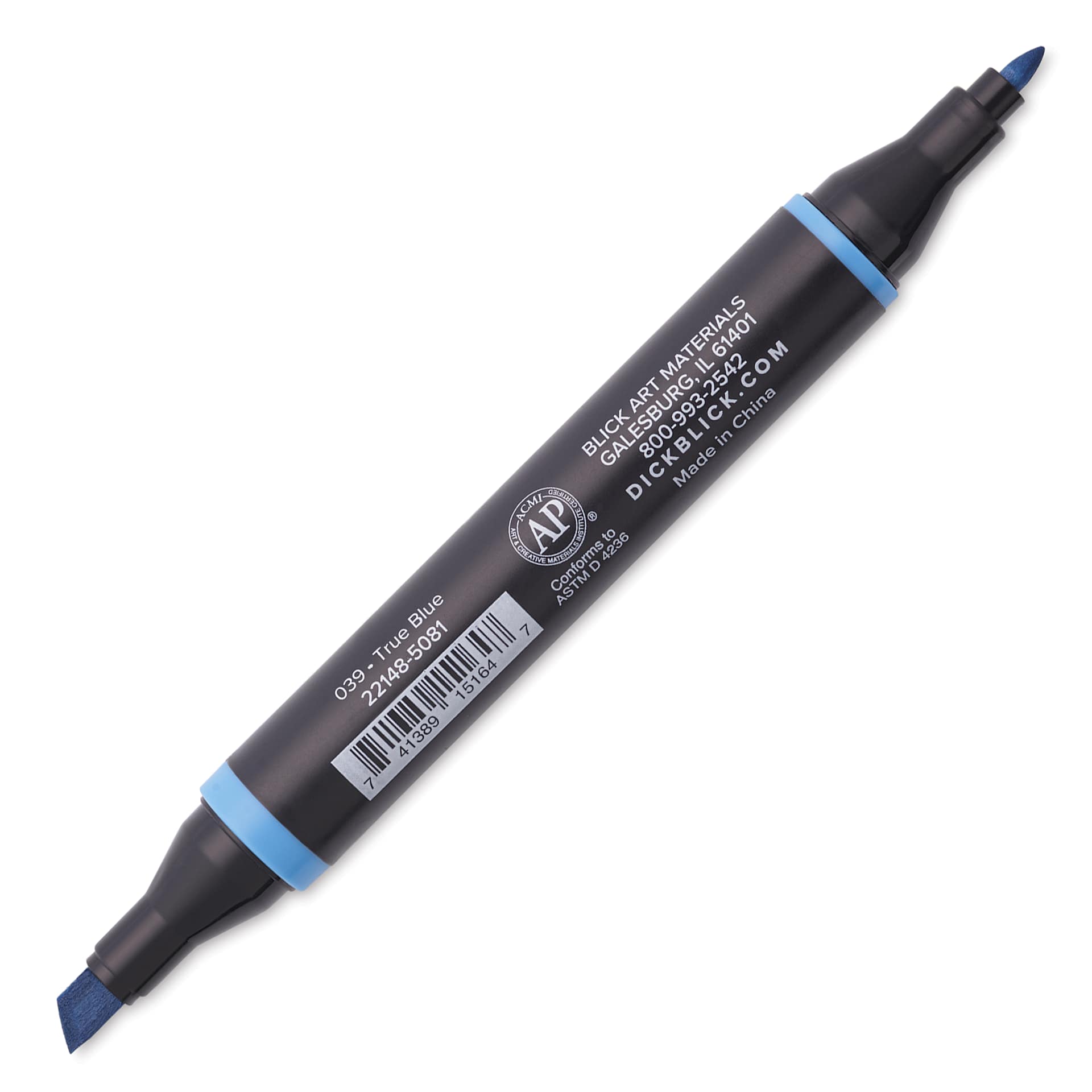 Blick Studio Alcohol Art Marker - 039 True Blue, marker with caps off