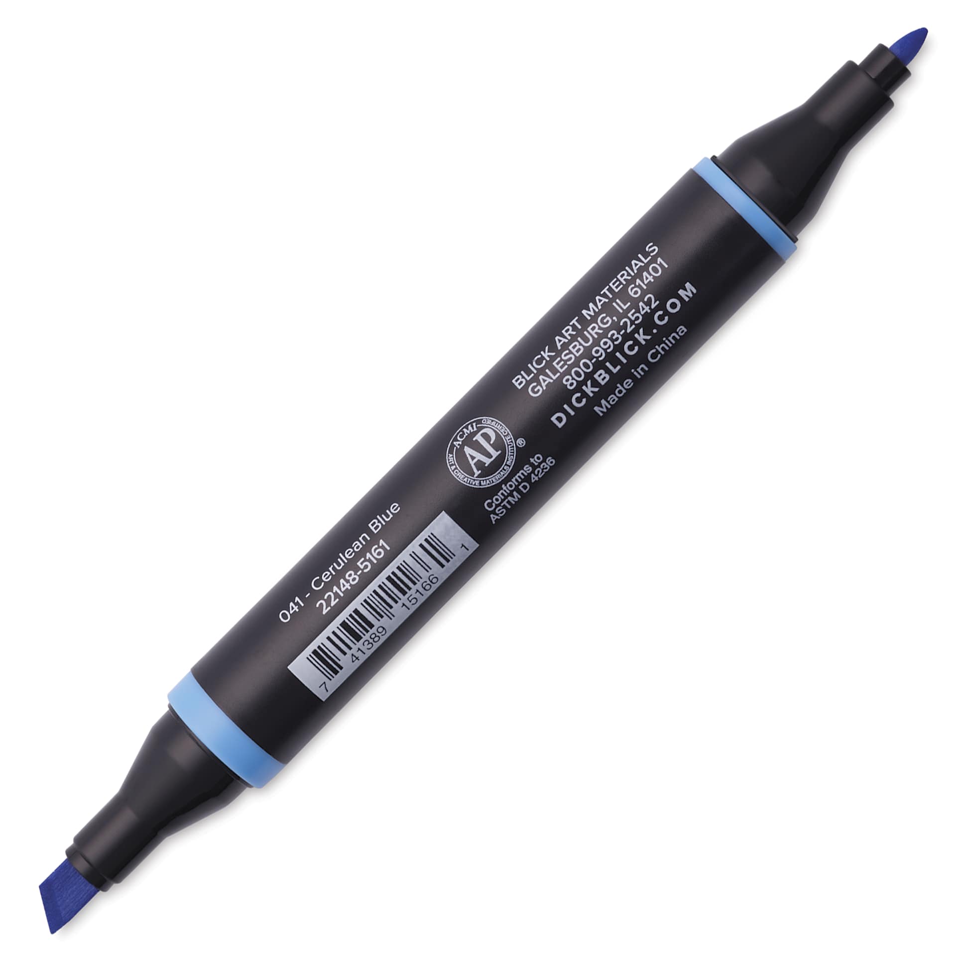 Blick Studio Alcohol Art Marker - 041 Cerulean Blue, marker with caps off