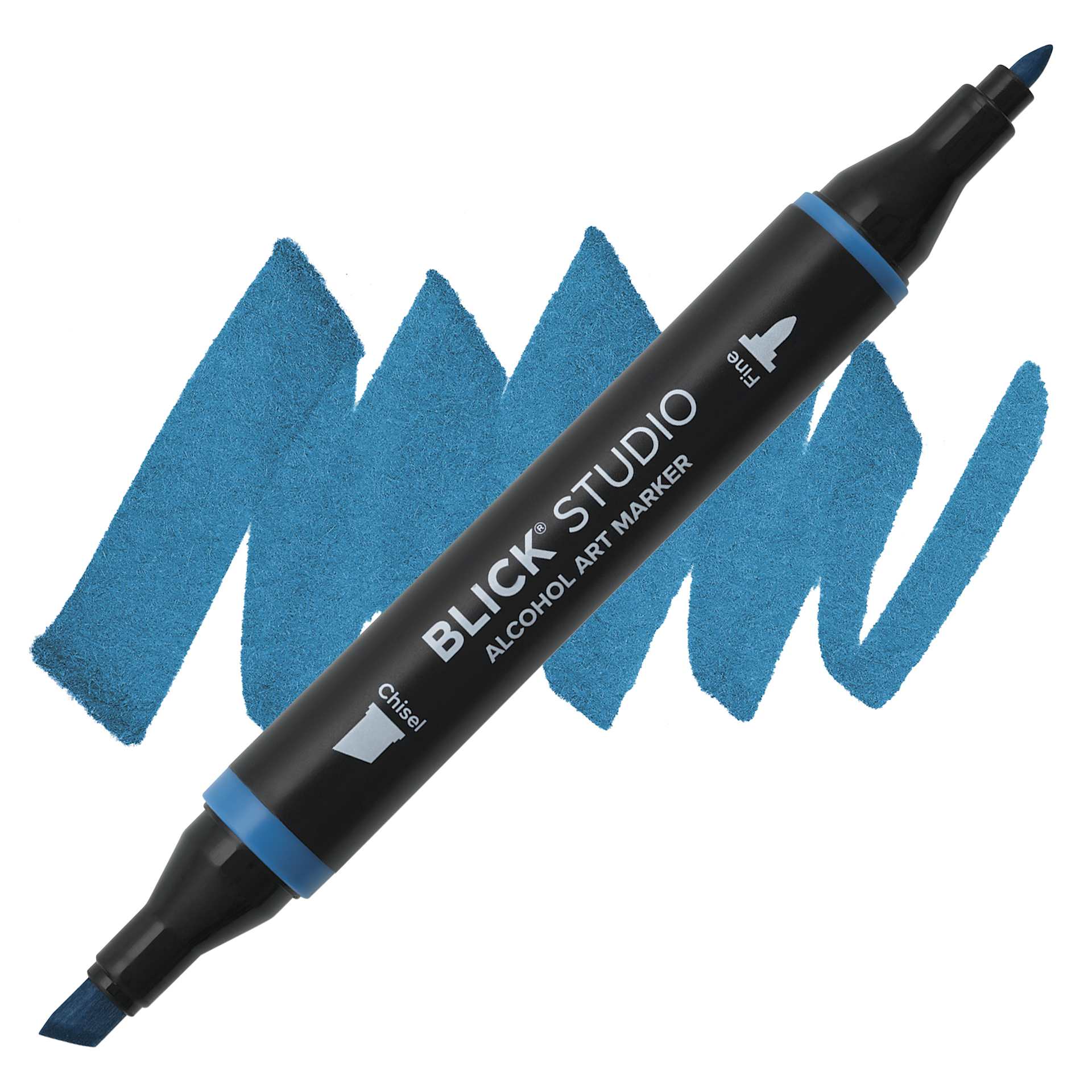 Blick Studio Alcohol Art Marker - 538 Sorrento Blue, swatch and marker