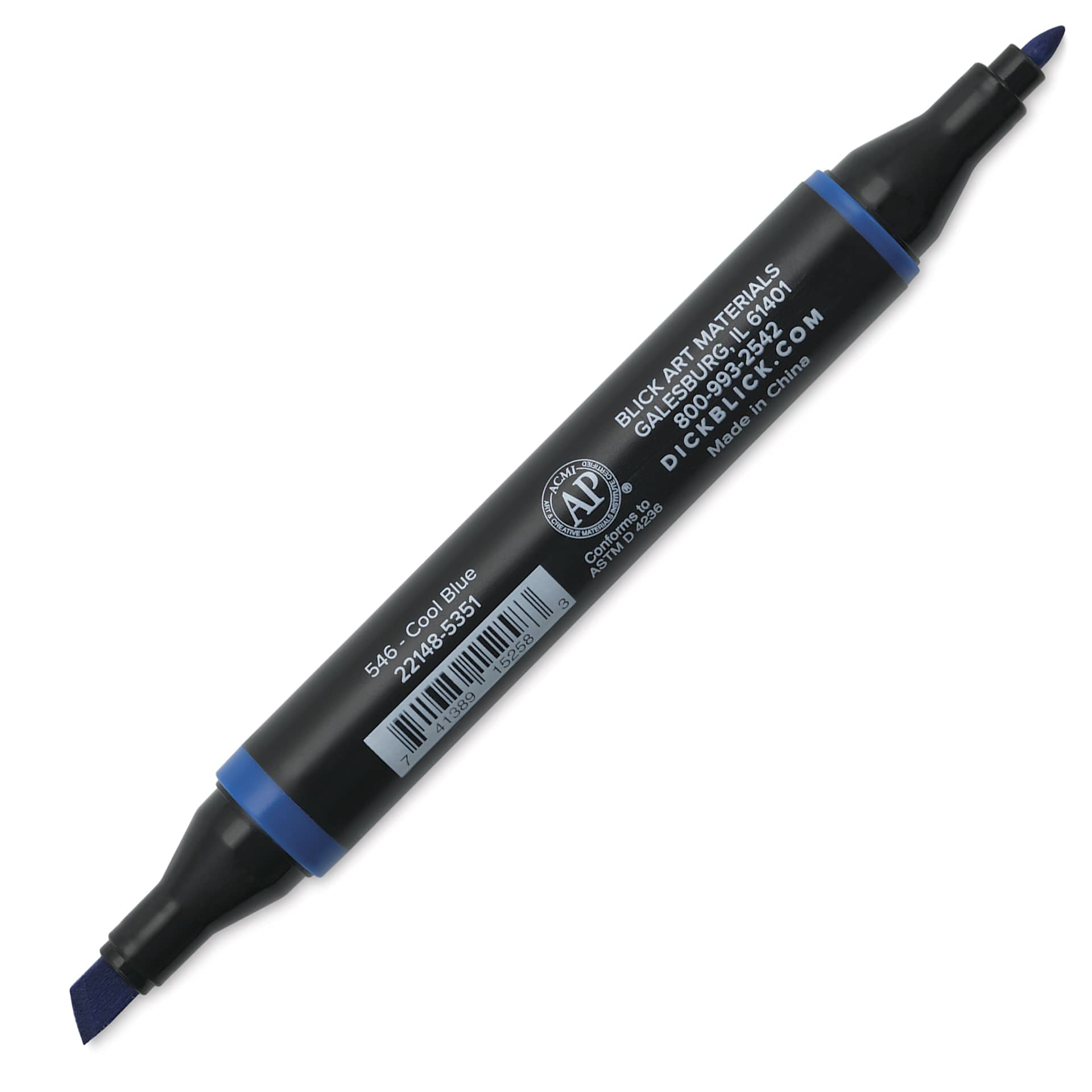 Blick Studio Alcohol Art Marker - 546 Cool Blue, caps off