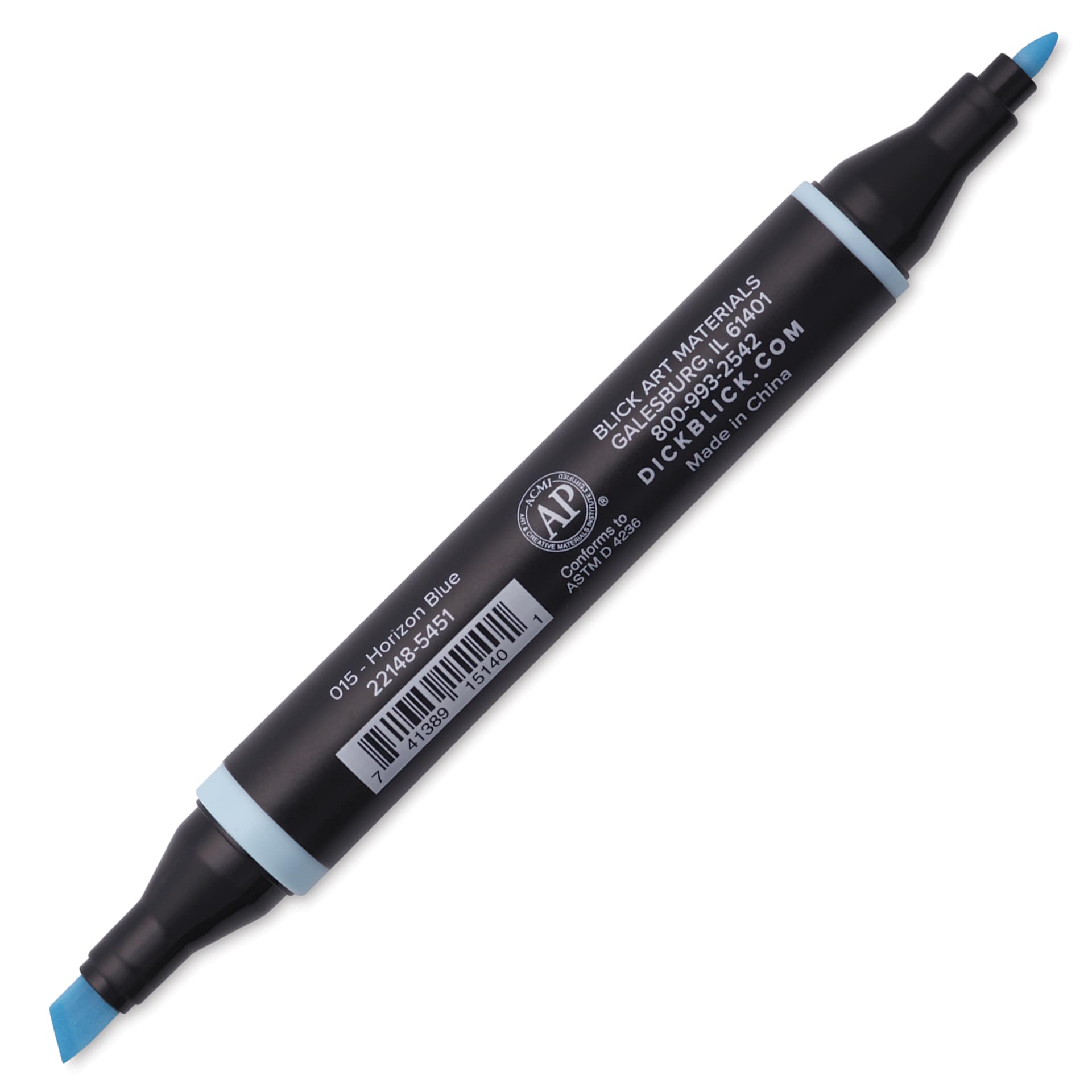 Blick Studio Alcohol Art Marker - 015 Horizon Blue, marker with caps off