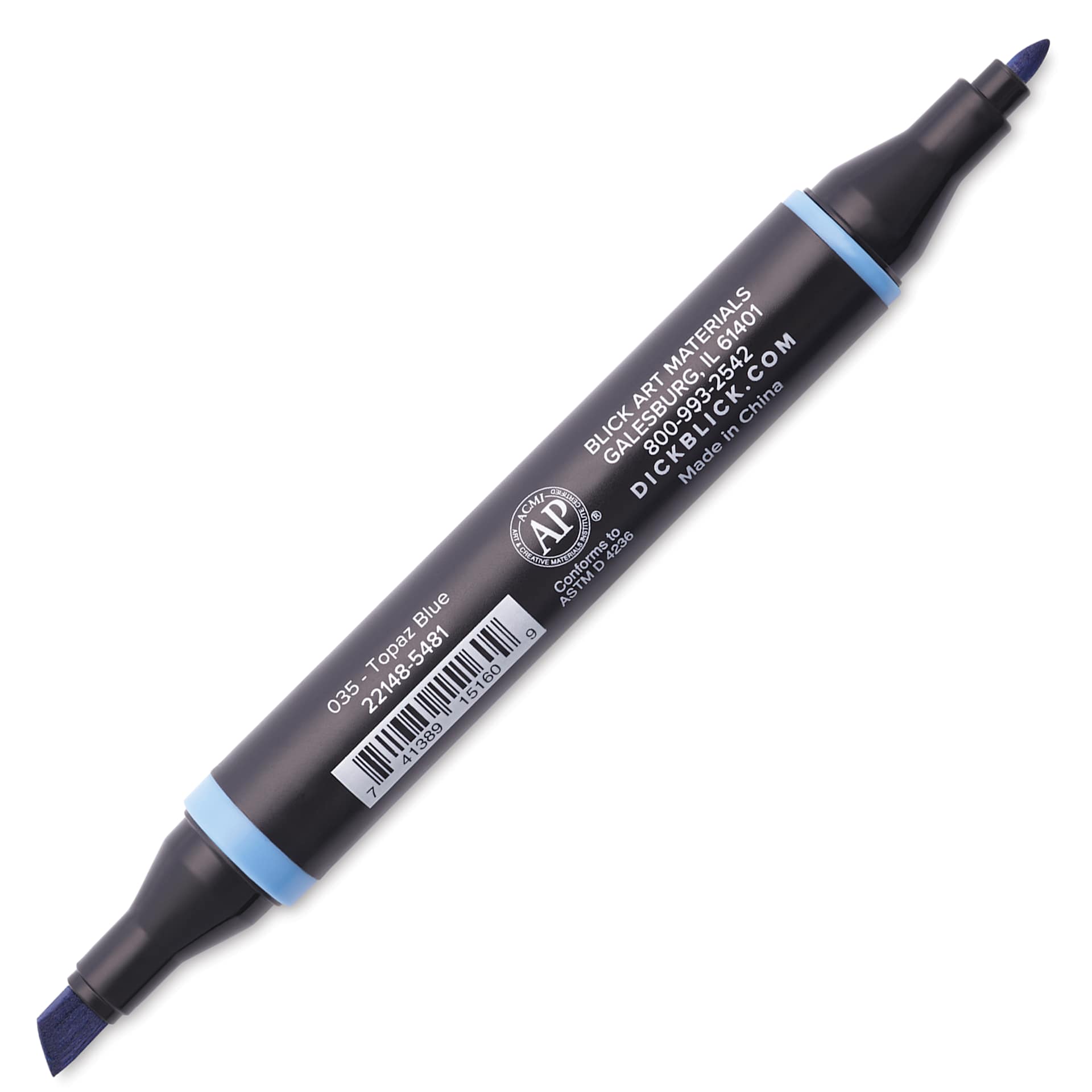 Blick Studio Alcohol Art Marker - 035 Topaz Blue, marker with caps off