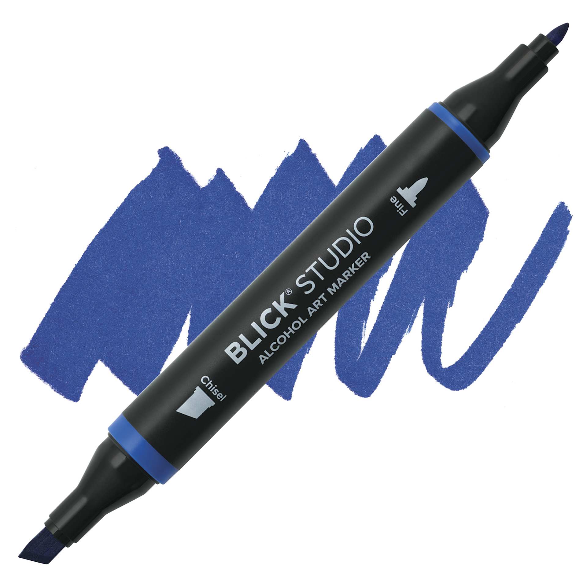Blick Studio Alcohol Art Marker - 547 Blue Ribbon, swatch and marker