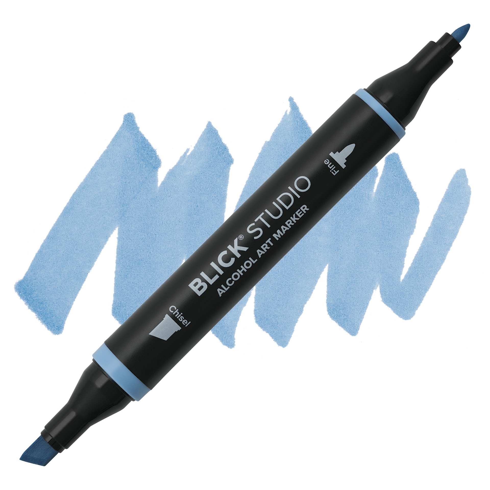 Blick Studio Alcohol Art Marker - 565 Dusk Blue, swatch and marker