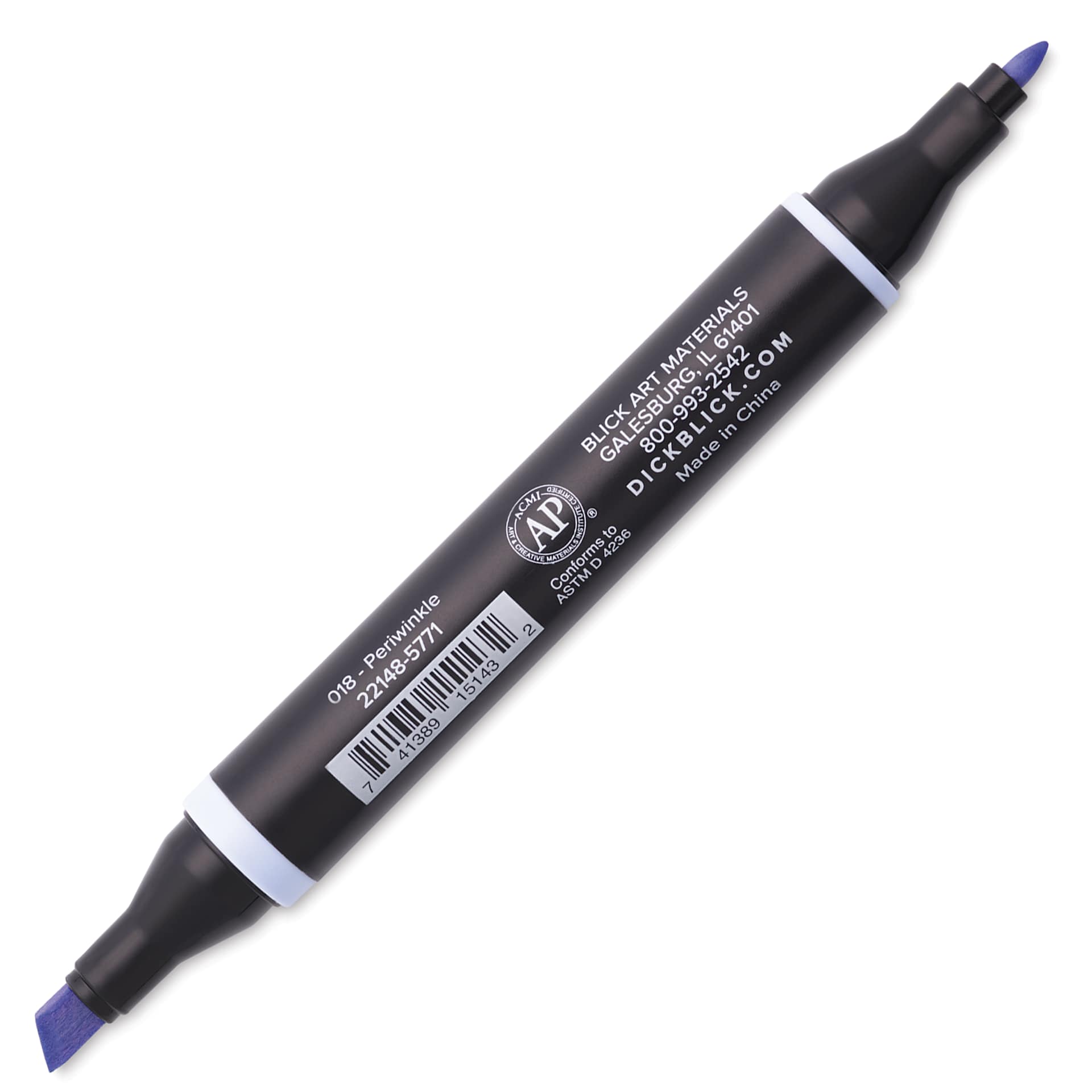 Blick Studio Alcohol Art Marker - 018 Periwinkle, marker with caps off