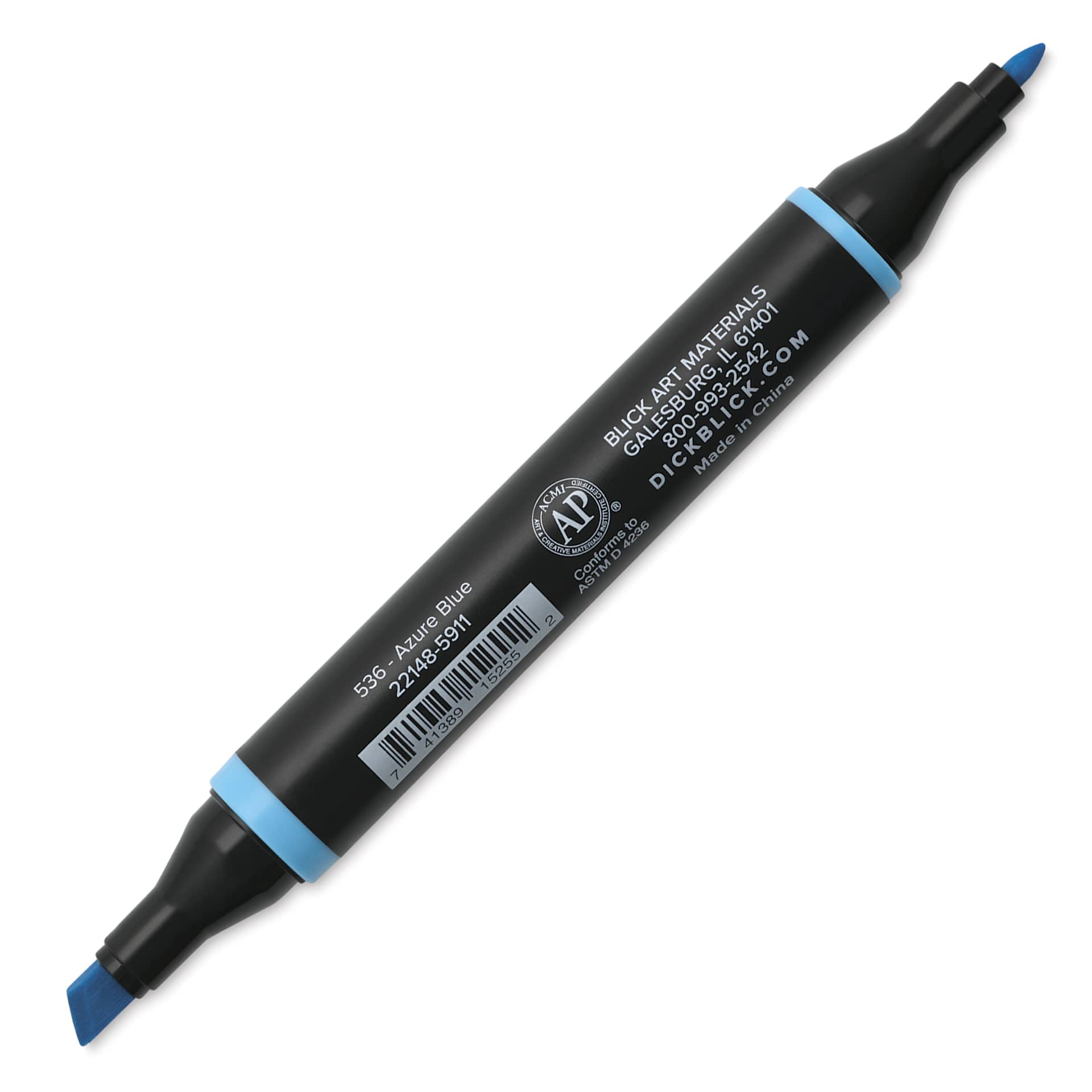 Blick Studio Alcohol Art Marker - 536 Azure Blue, caps off