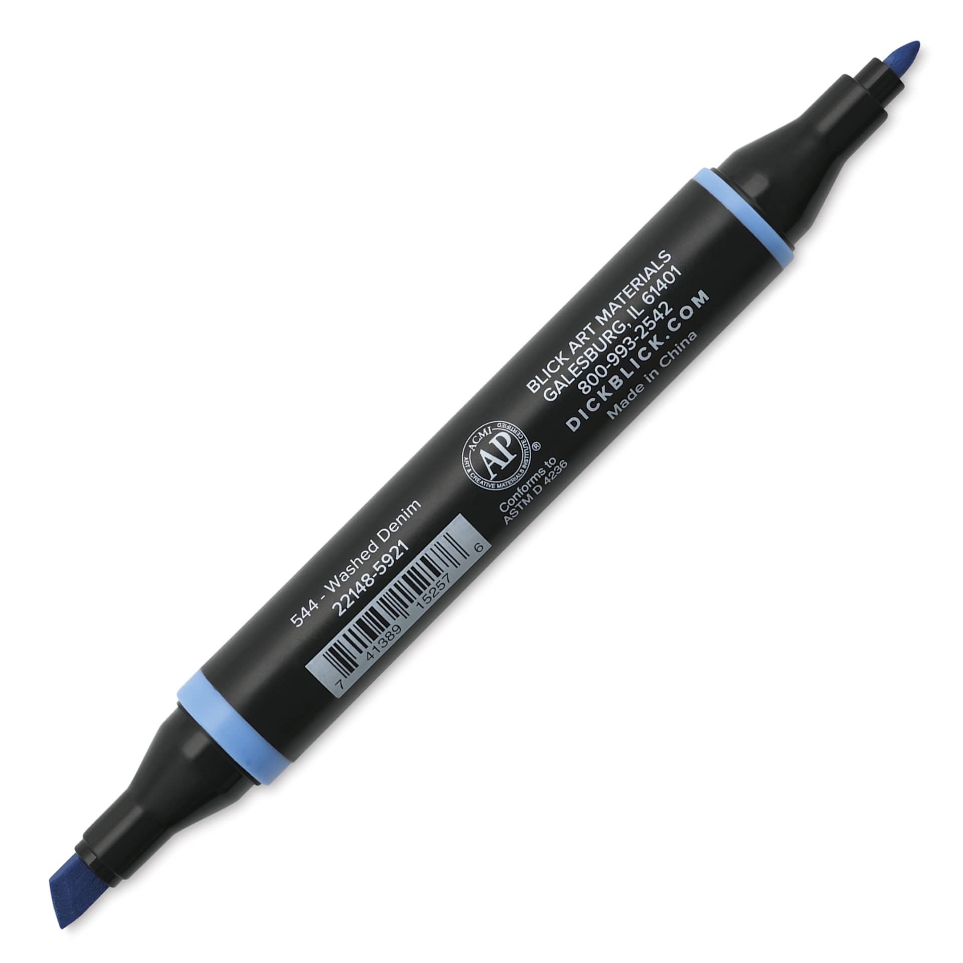 Blick Studio Alcohol Art Marker - 544 Washed Denim, markers with caps off