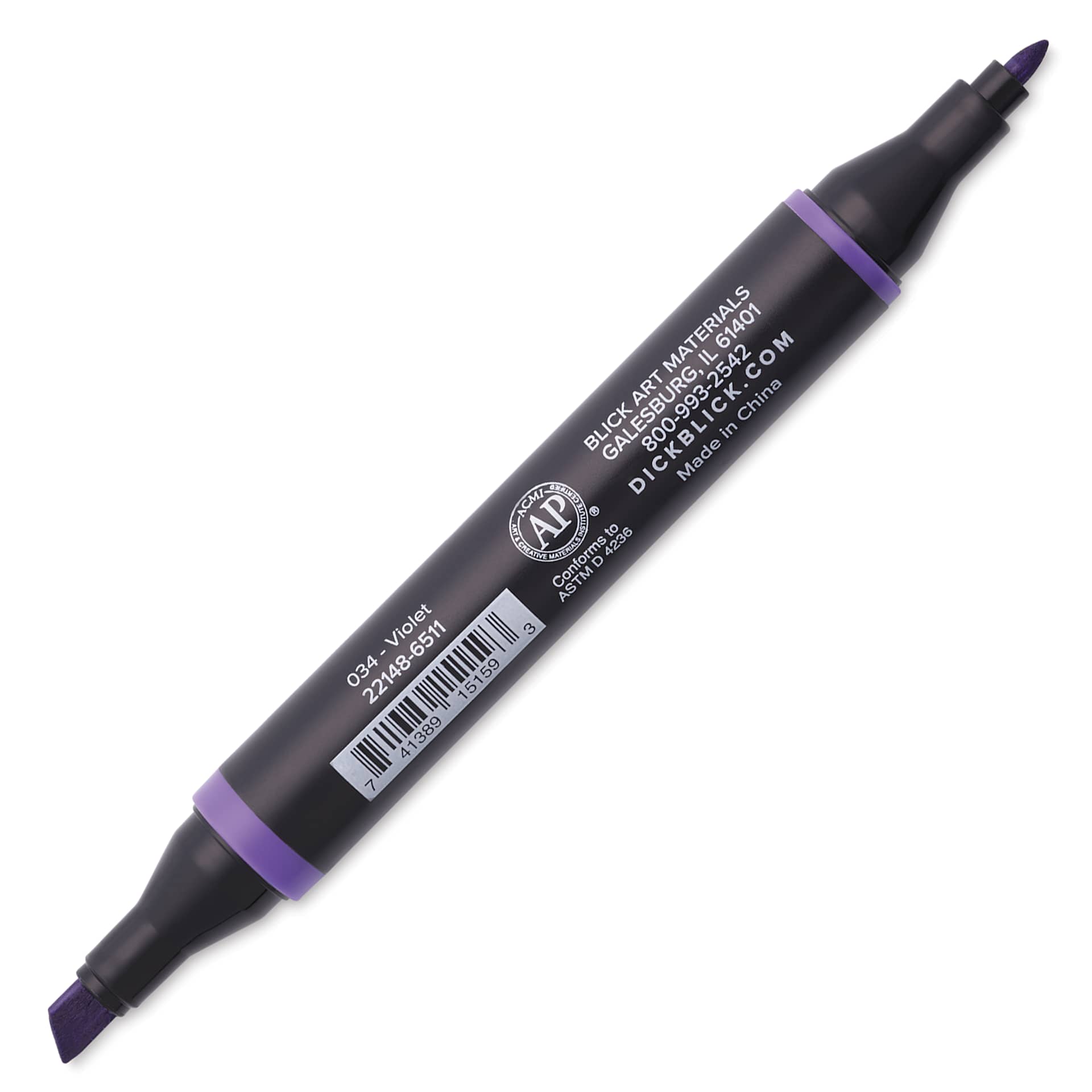 Blick Studio Alcohol Art Marker - 034 Violet, marker with caps off
