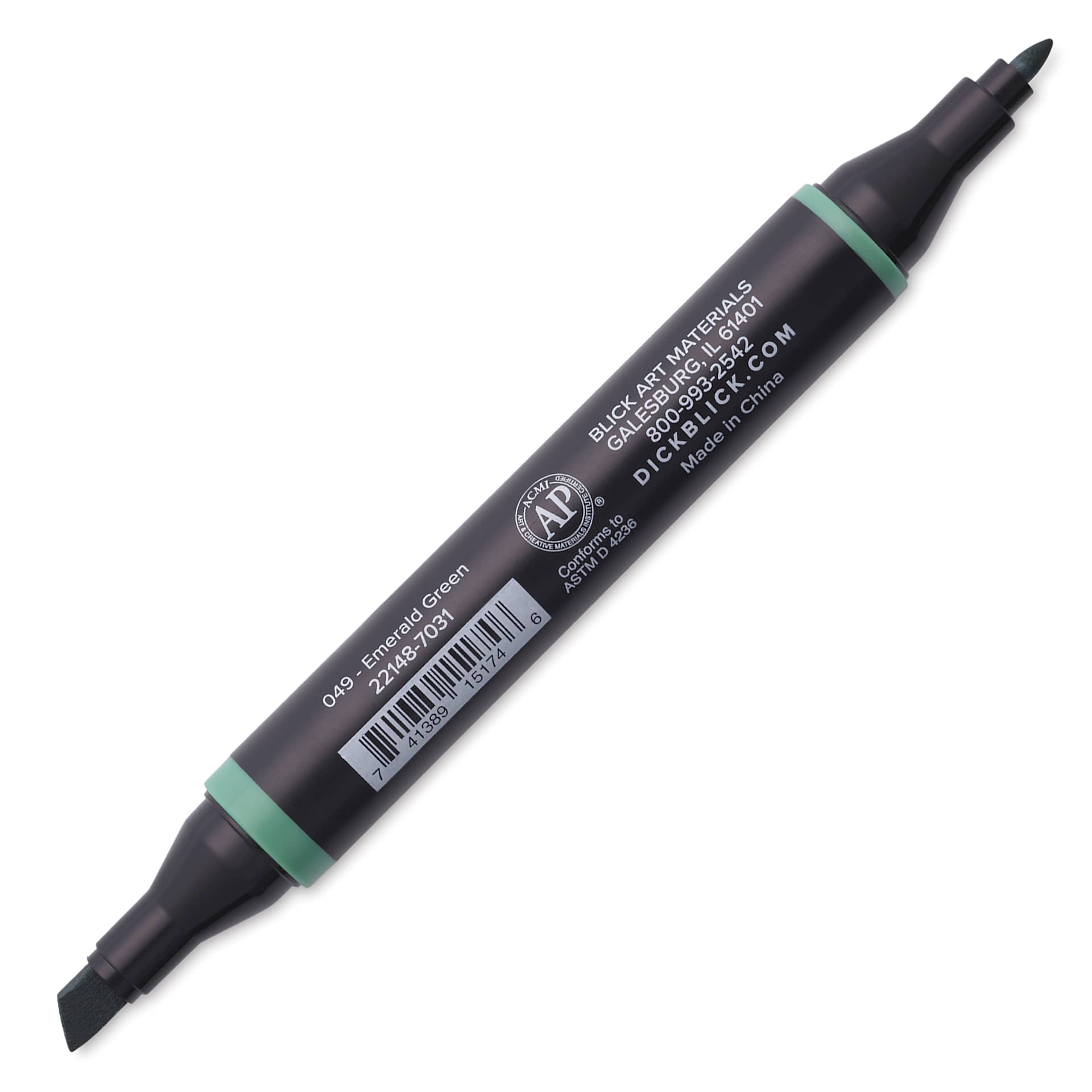 Blick Studio Alcohol Art Marker - 049 Emerald Green, marker with caps off