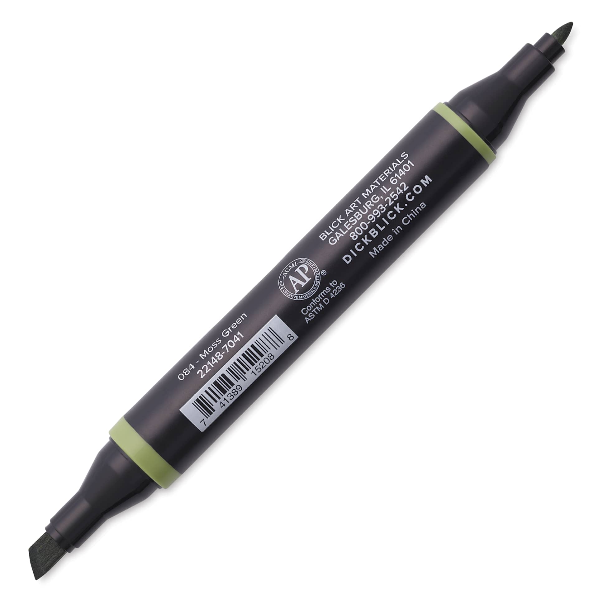 Blick Studio Alcohol Art Marker - 084 Moss Green, marker with caps of