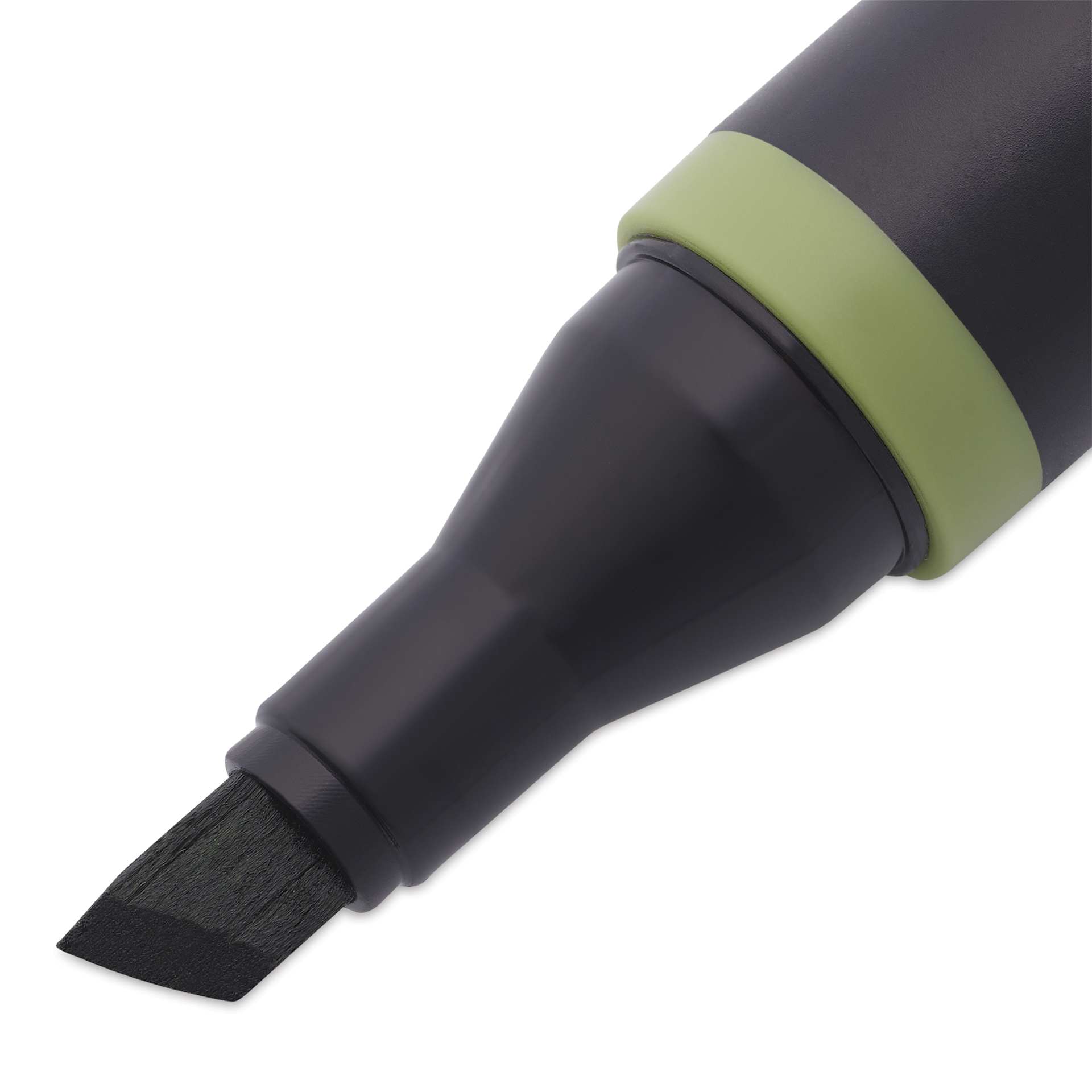 Blick Studio Alcohol Art Marker - 084 Moss Green, close-up of the chisel tip