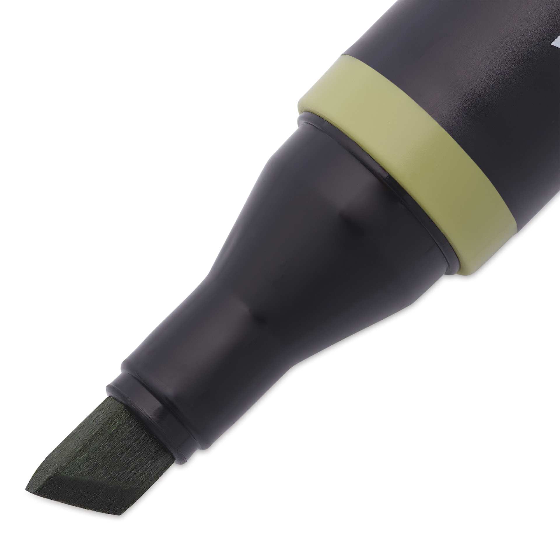 Blick Studio Alcohol Art Marker - 070 Olive, close-up of the chisel tip