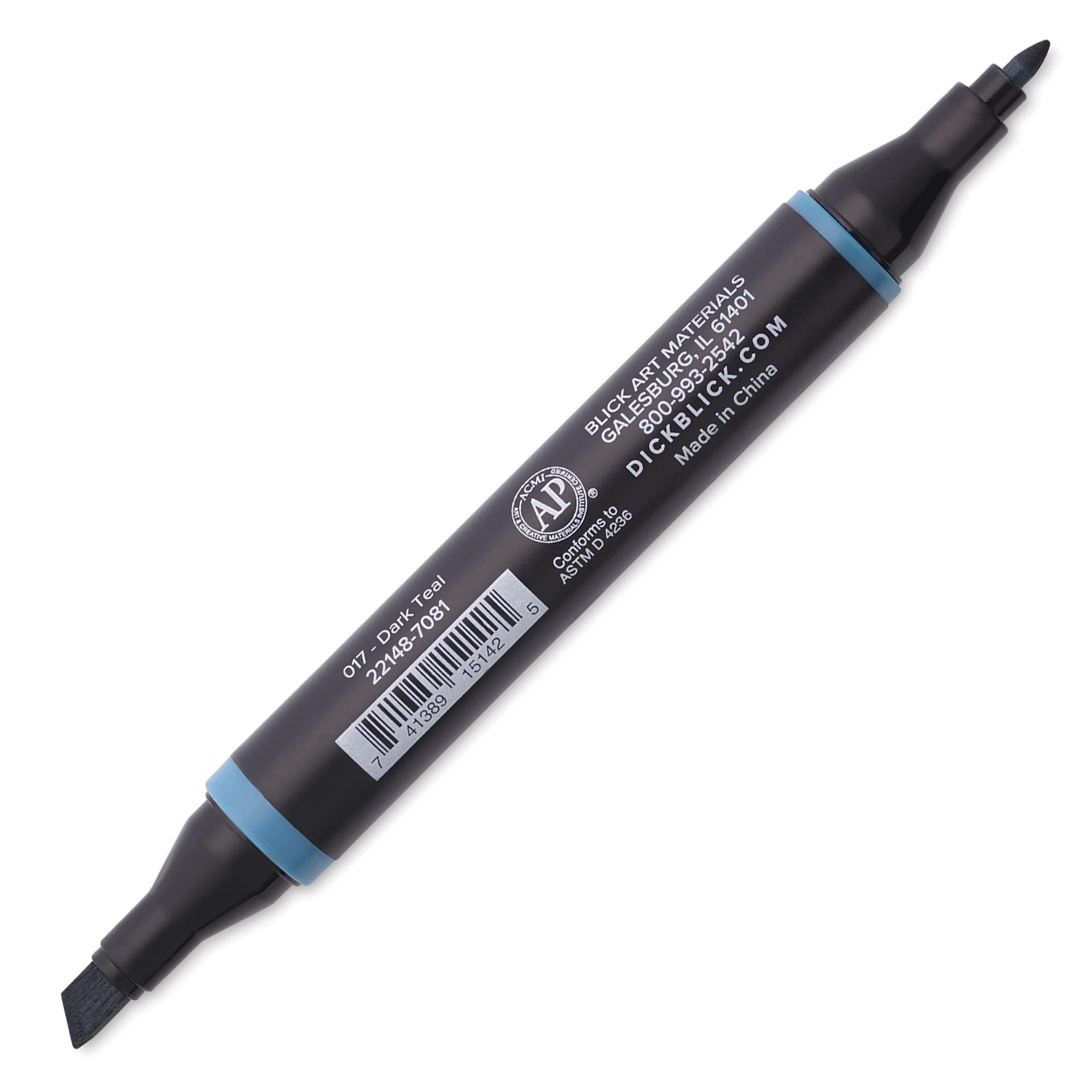 Blick Studio Alcohol Art Marker - 017 Dark Teal, marker with caps off