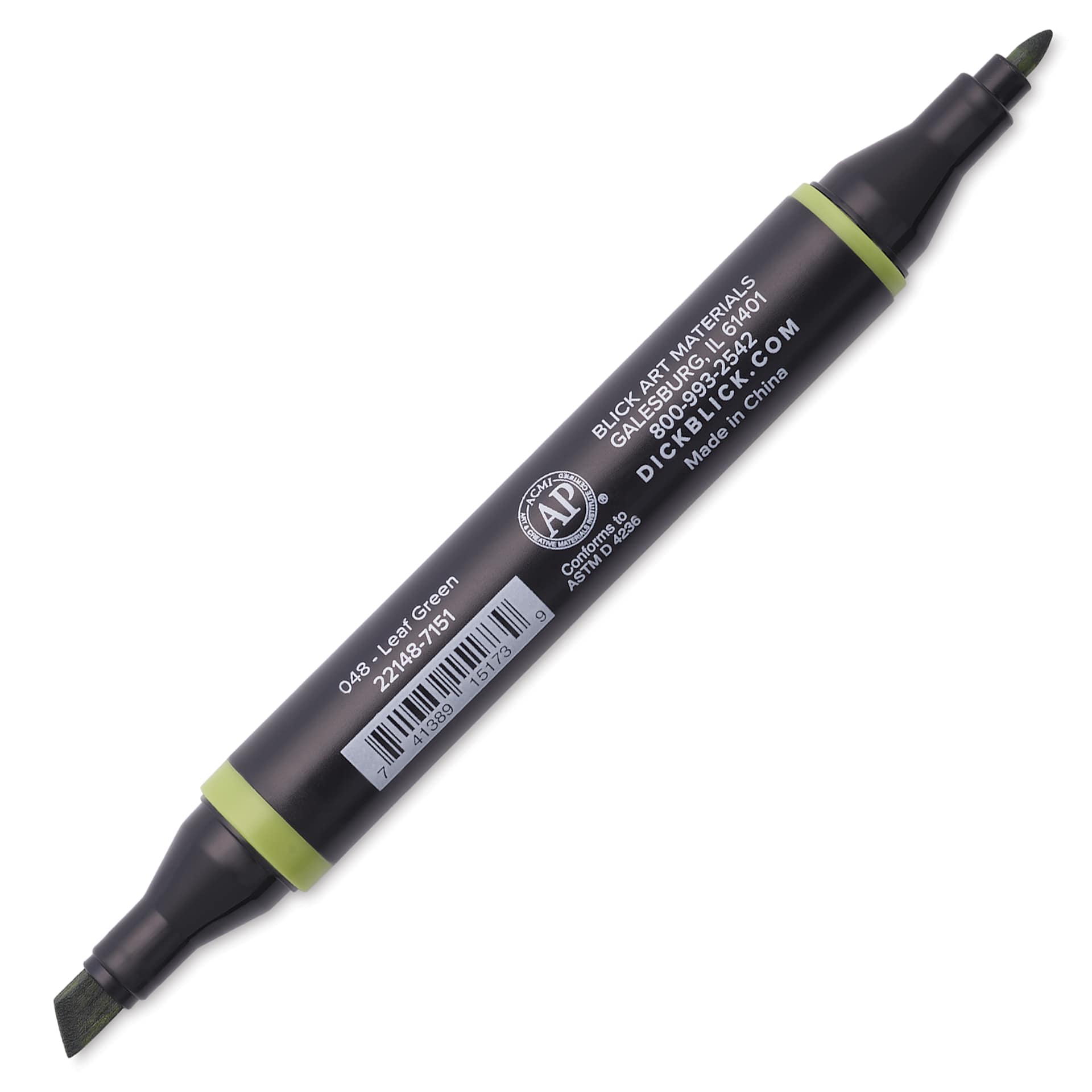 Blick Studio Alcohol Art Marker - 048 Leaf Green, marker with caps off