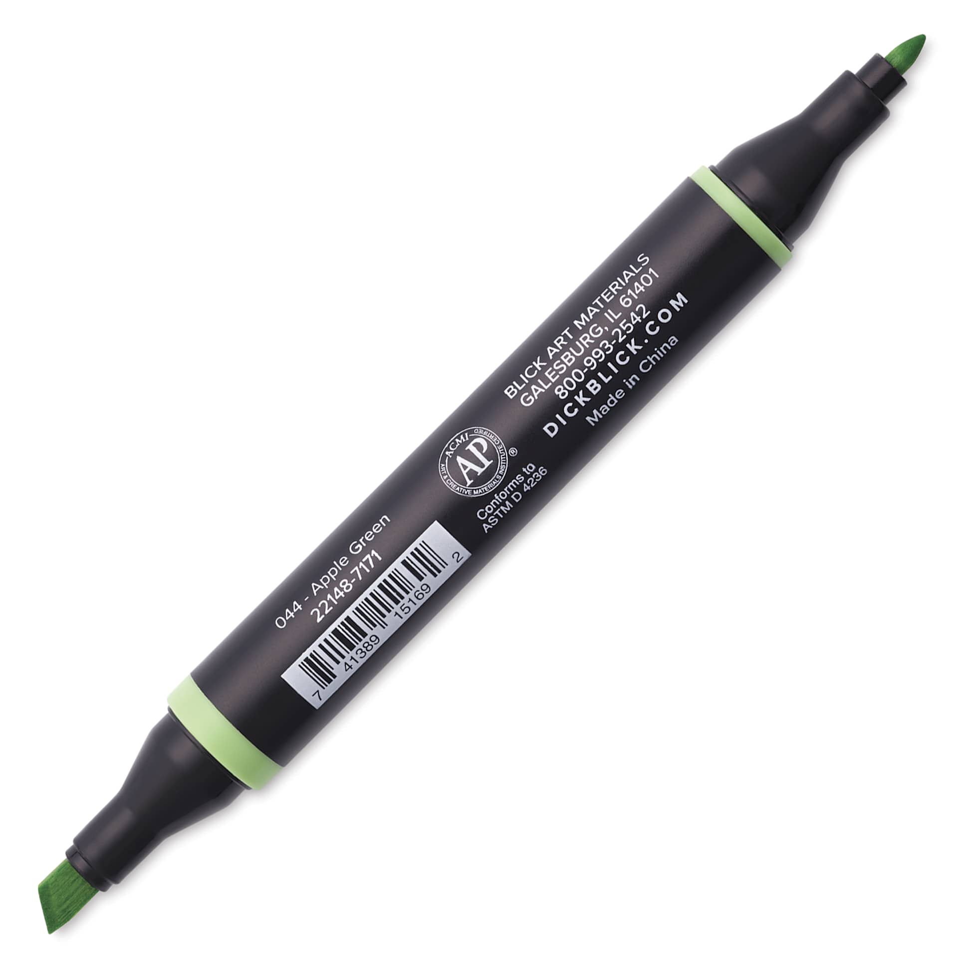 Blick Studio Alcohol Art Marker - 044 Apple Green, marker with caps off