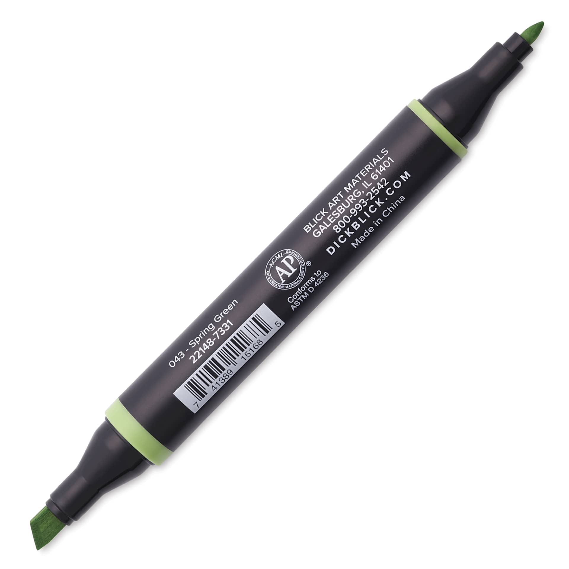 Blick Studio Alcohol Art Marker - 043 Spring Green, marker with caps off