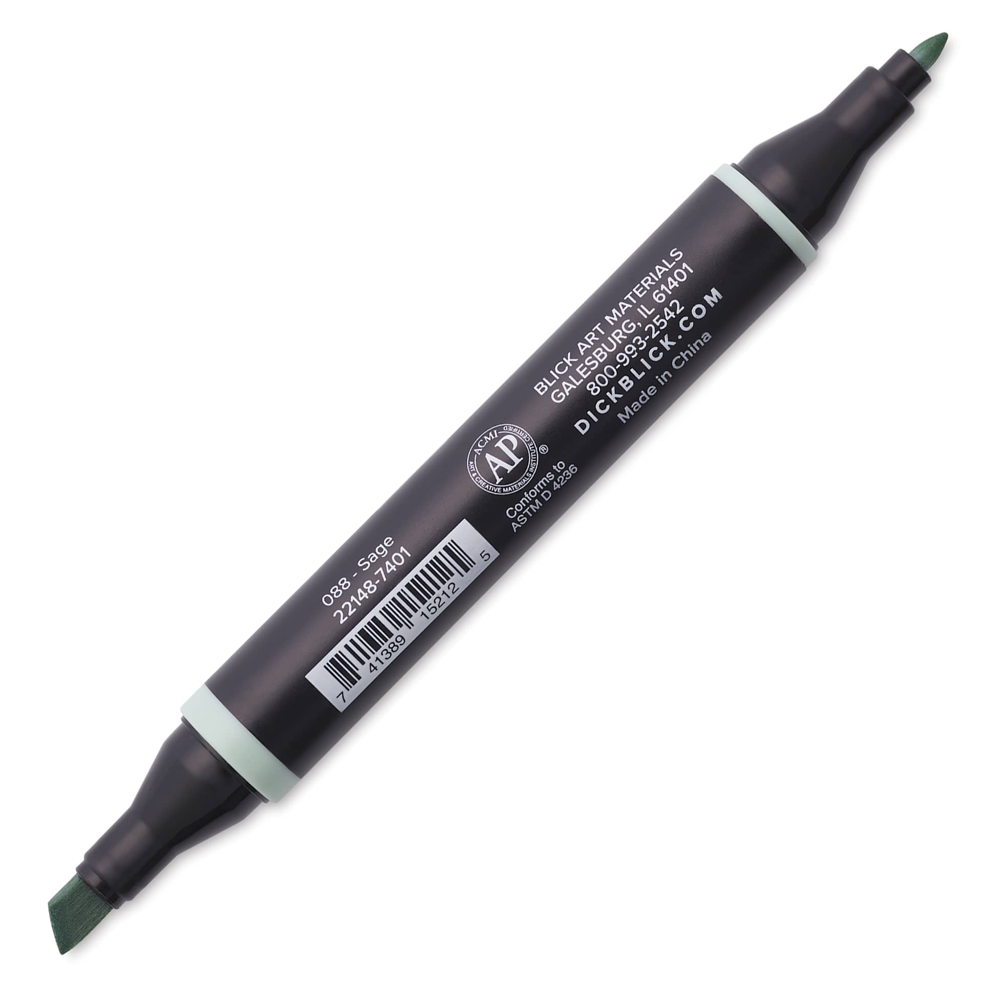 Blick Studio Alcohol Art Marker - 088 Sage, marker with caps off