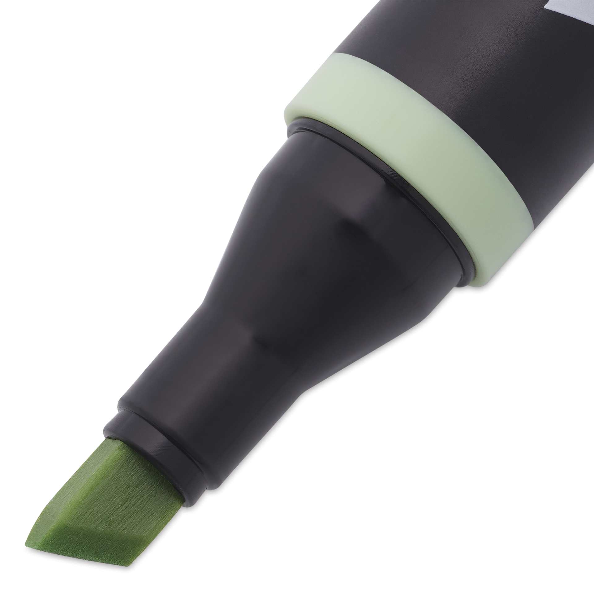 Blick Studio Alcohol Art Marker - 447 Green Tea, close-up of the chisel tip