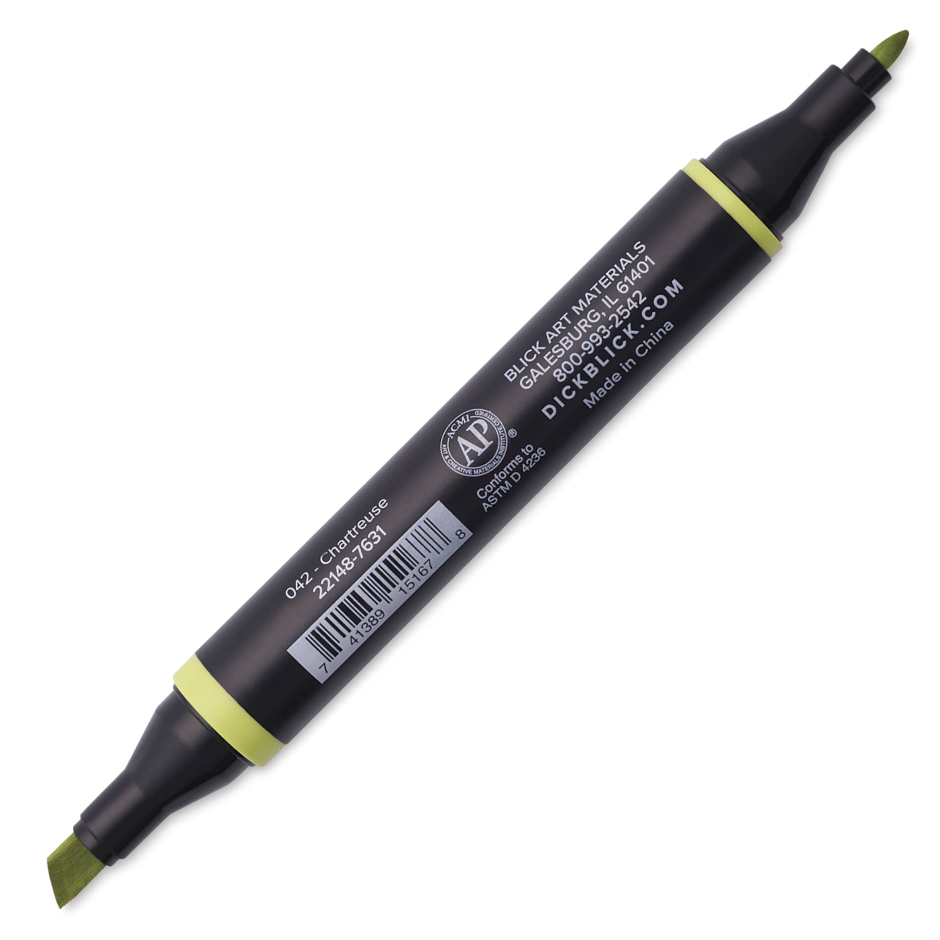 Blick Studio Alcohol Art Marker - 042 Chartreuse, markers with caps off