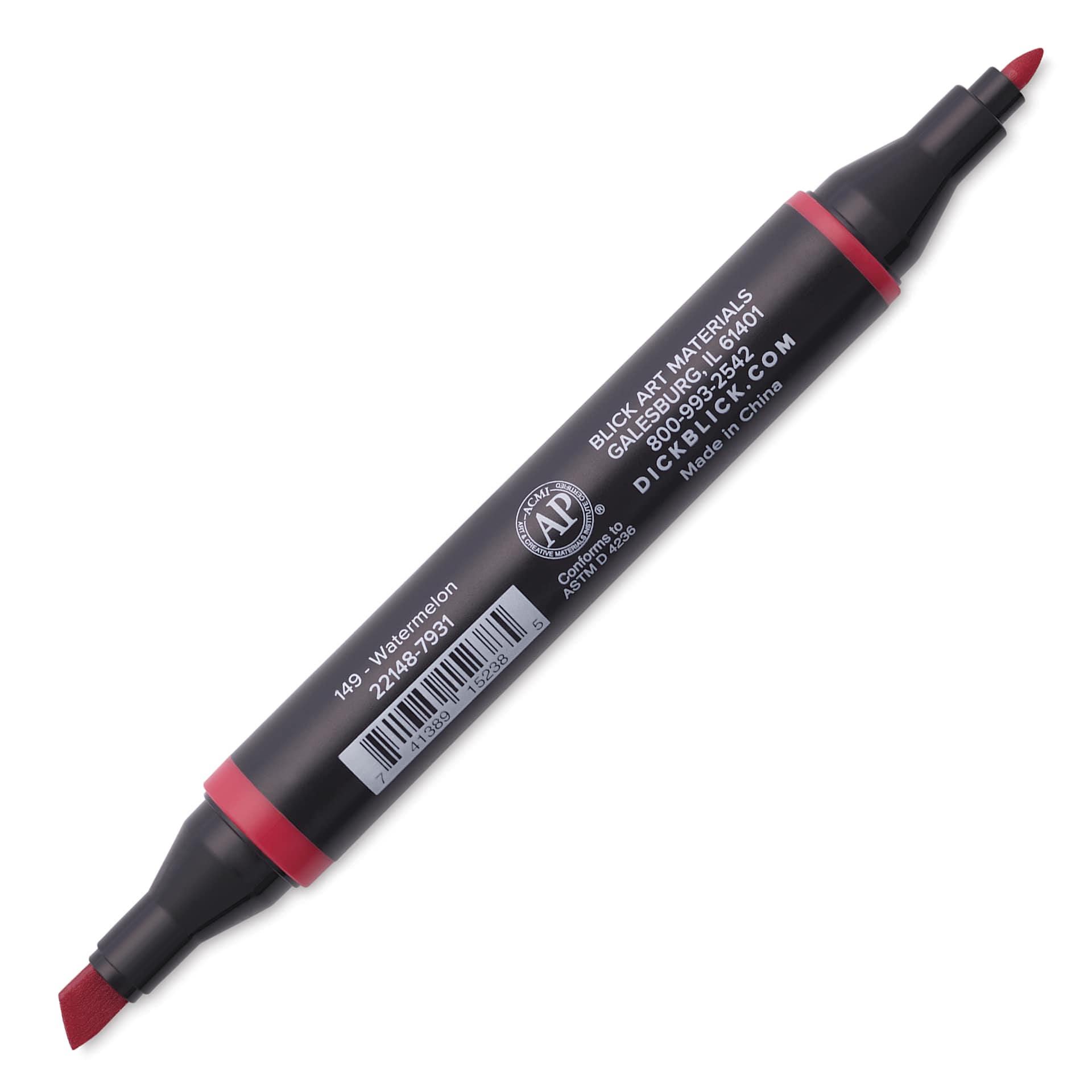 Blick Studio Alcohol Art Marker - 149 Watermelon, marker with caps off