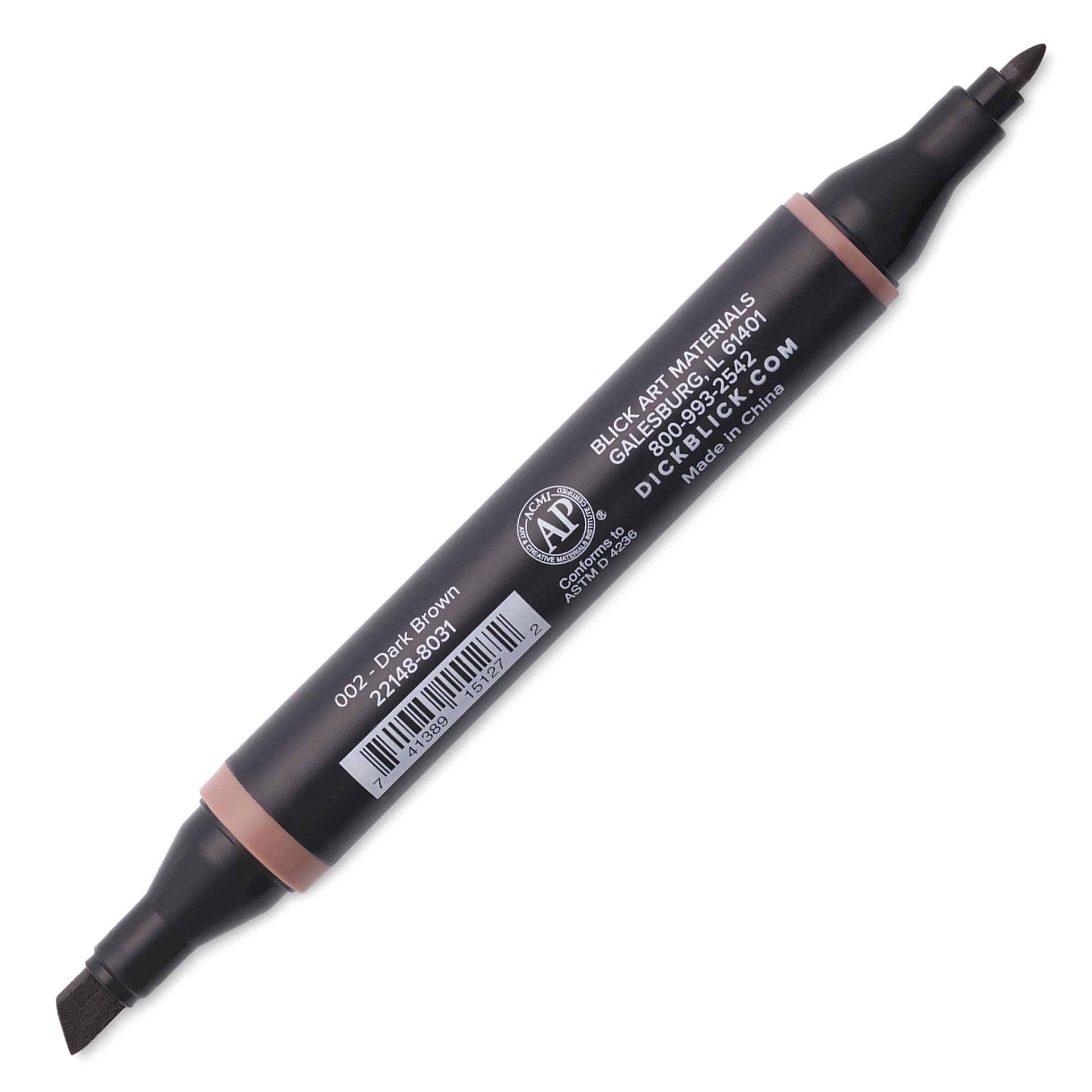 Blick Studio Alcohol Art Marker - 002 Dark Brown, marker with caps off
