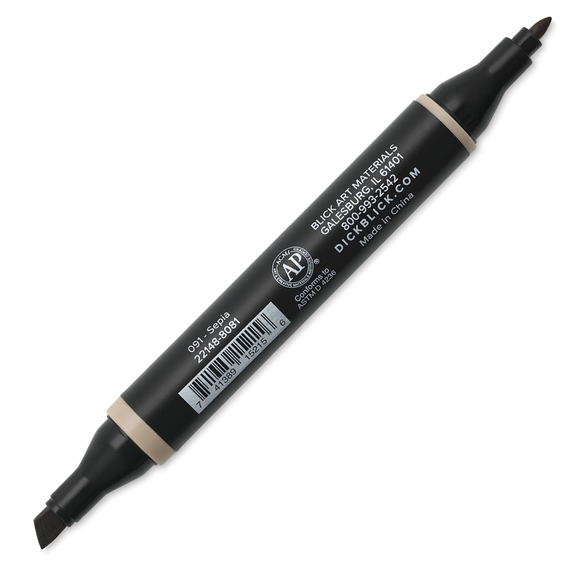Blick Studio Alcohol Art Marker - 091 Sepia, caps off