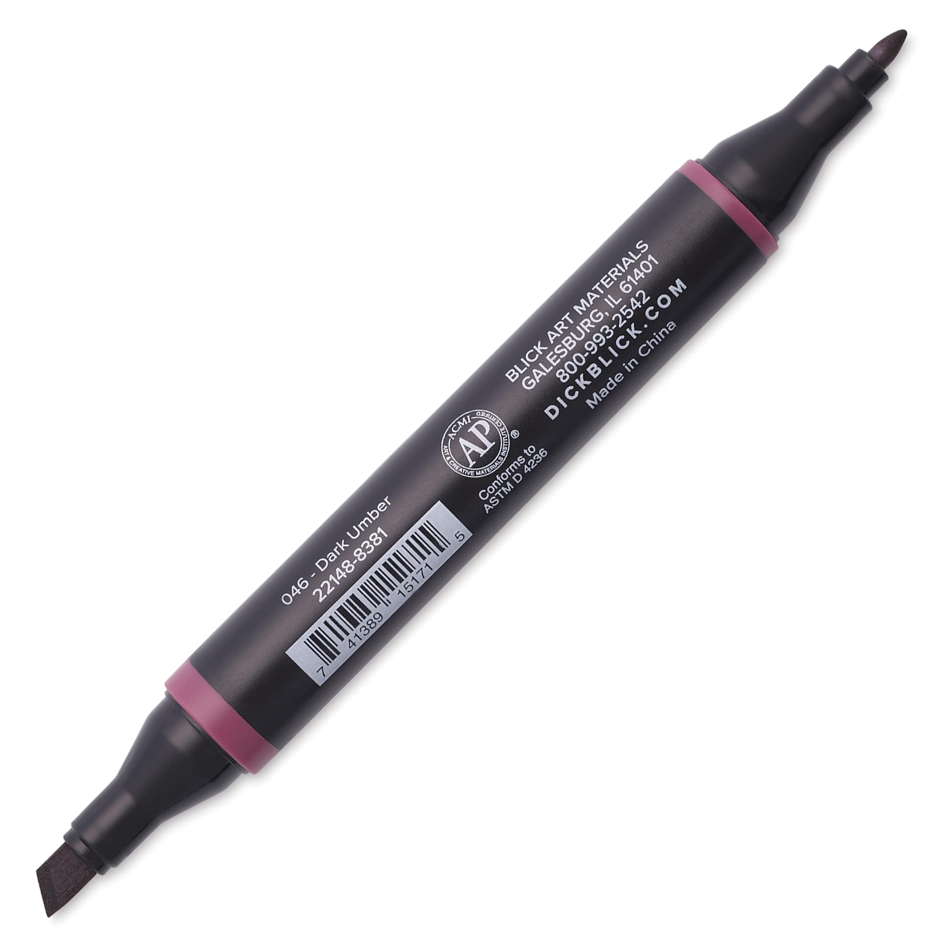 Blick Studio Alcohol Art Marker - 046 Dark Umber, marker with caps off