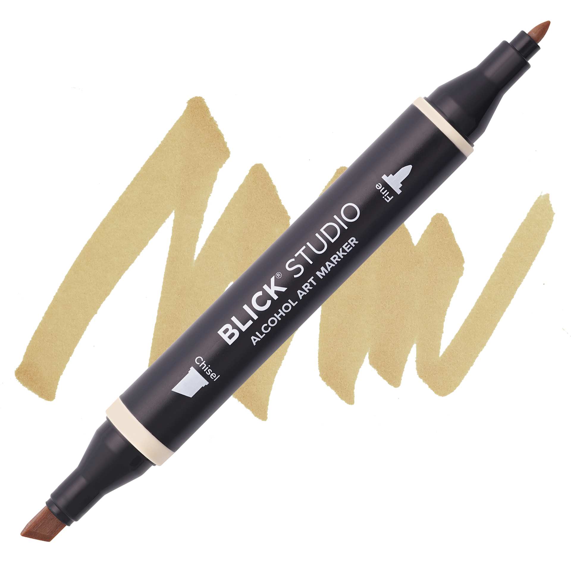 Blick Studio Alcohol Art Marker - 001 Camel, swatch and marker