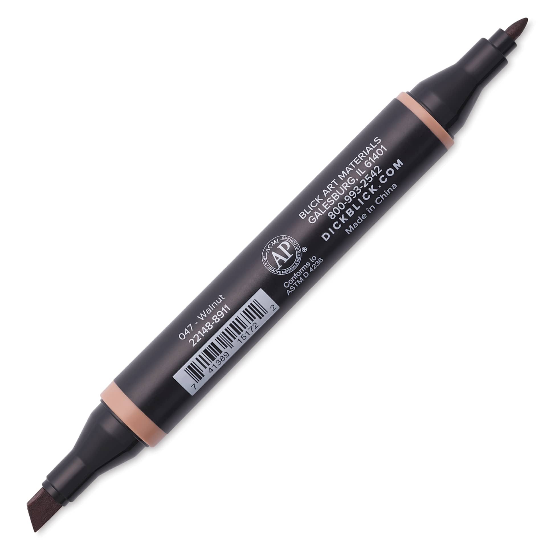 Blick Studio Alcohol Art Marker - 047 Walnut, marker with caps off