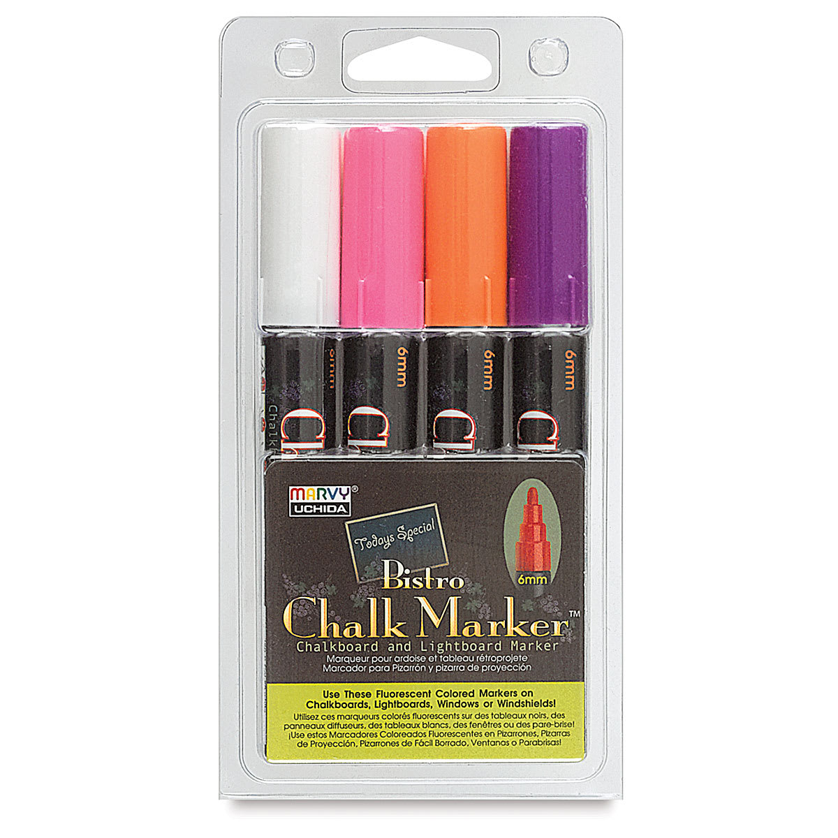 Marvy Uchida Bistro Chalk Marker Set - Set of 4, Set B, 6mm