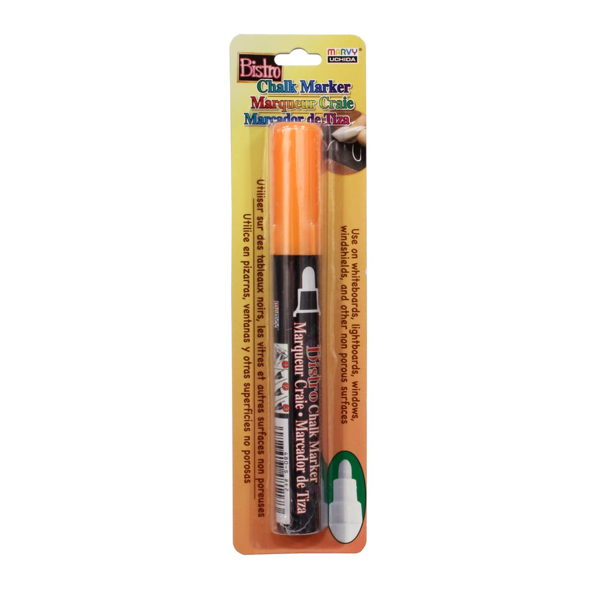 Uchida Bistro Chalk Marker Fluorescent Orange - Peggable