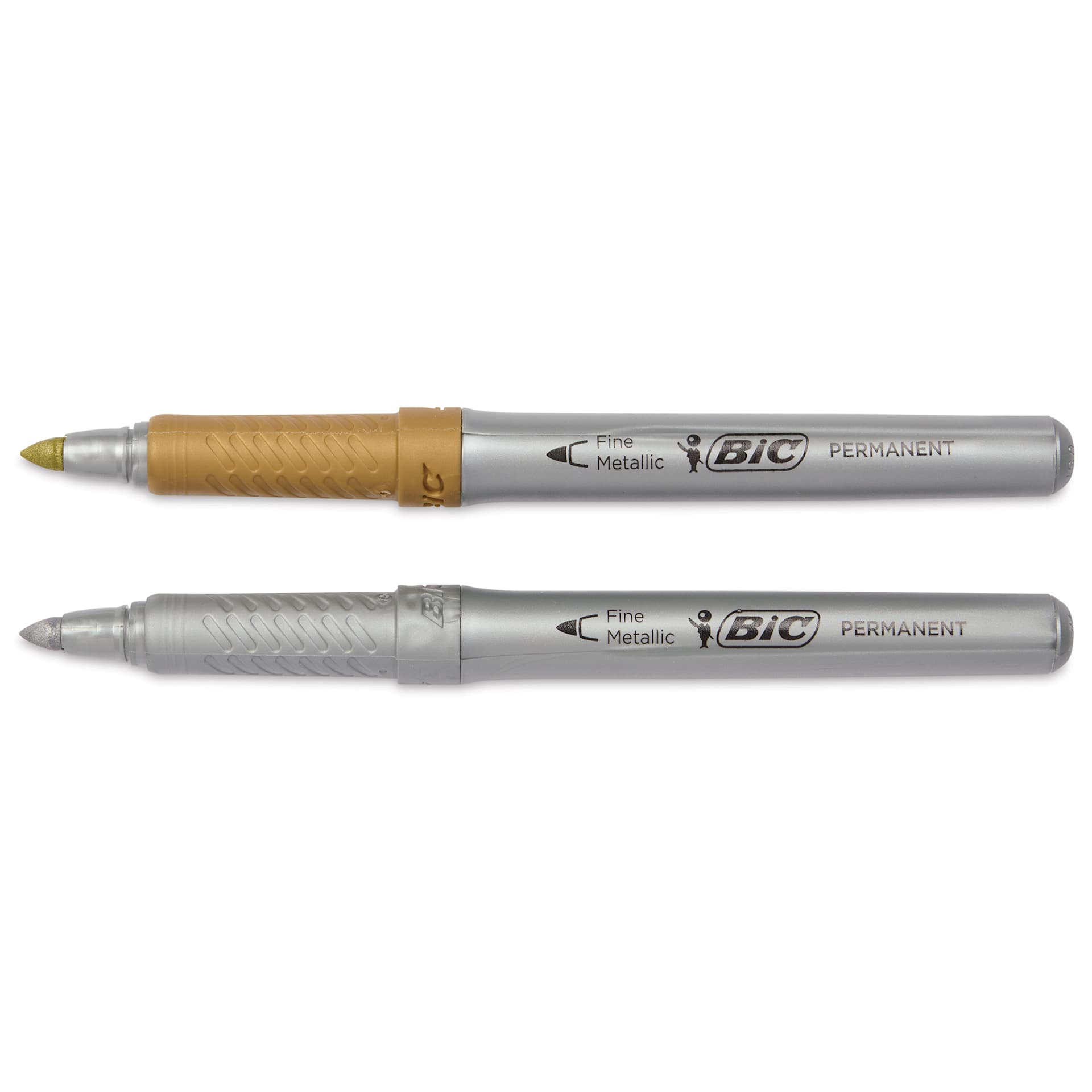 Bic Intensity Permanent Markers - Metallic Colors, Fine Tip, Set of 2, caps off