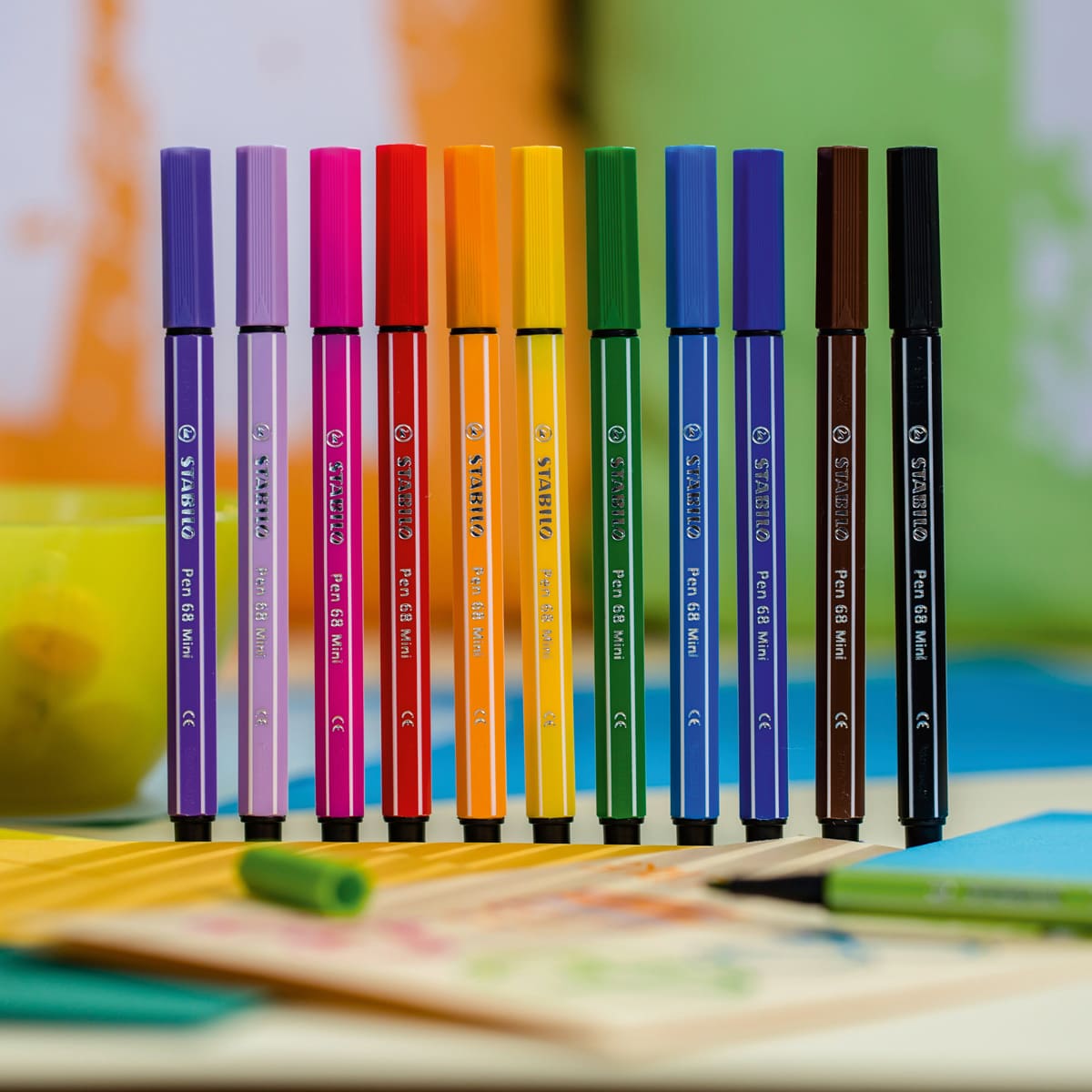 Stabilo Pen 68 Set - Set of 12, Mini Wallet, Assorted Colors