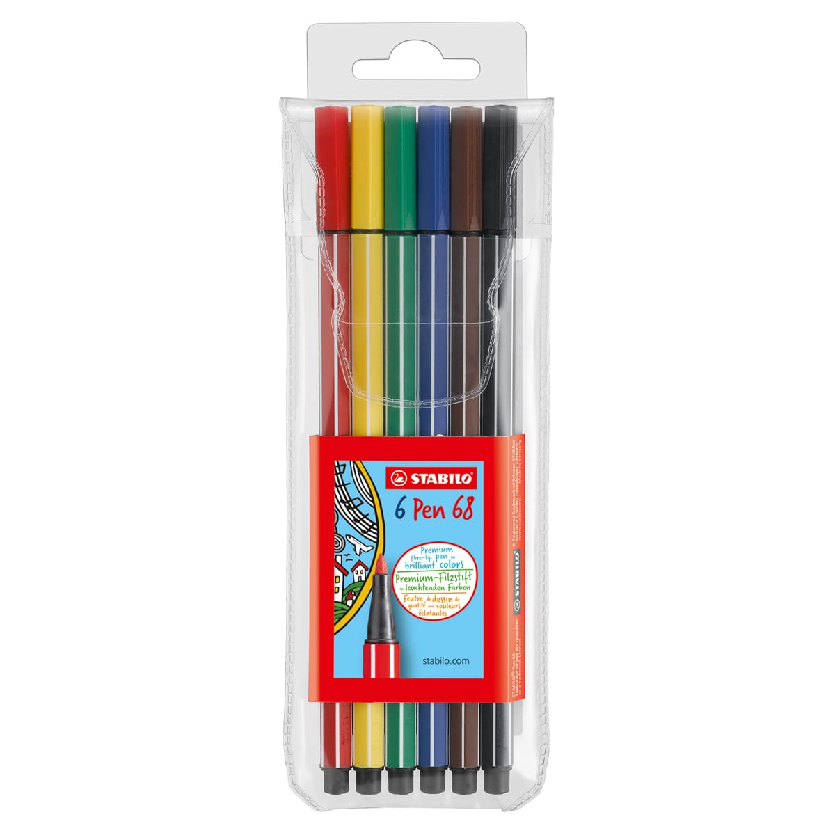 Stabilo Pen 68 Set - Set of 6, Assorted Colors