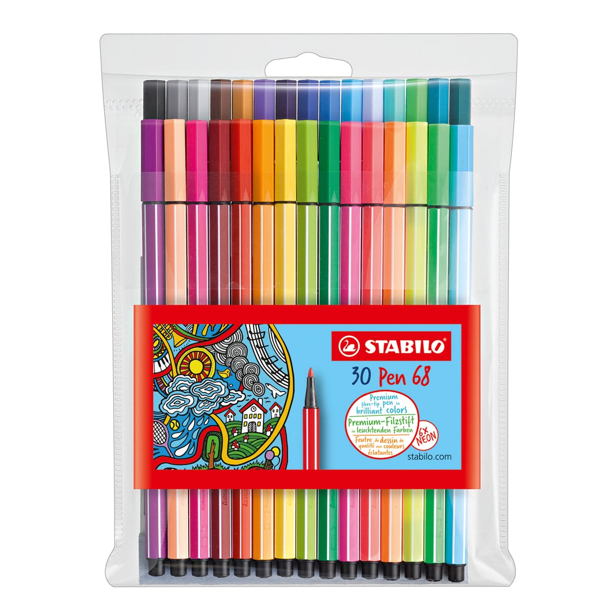 Stabilo Pen 68 Set - Set of 30, Assorted Colors