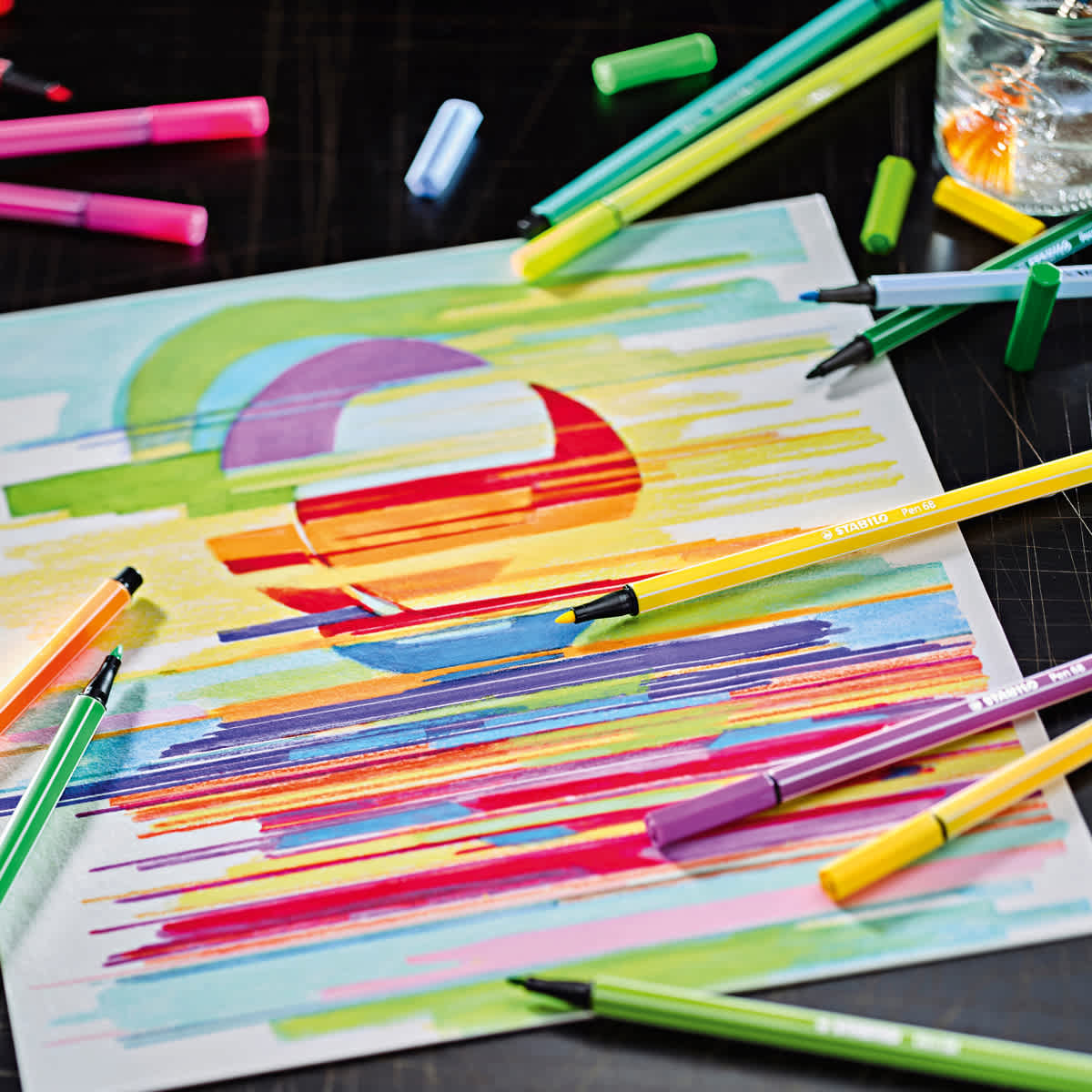 Stabilo Pen 68 Set - Set of 65, Arty Colors