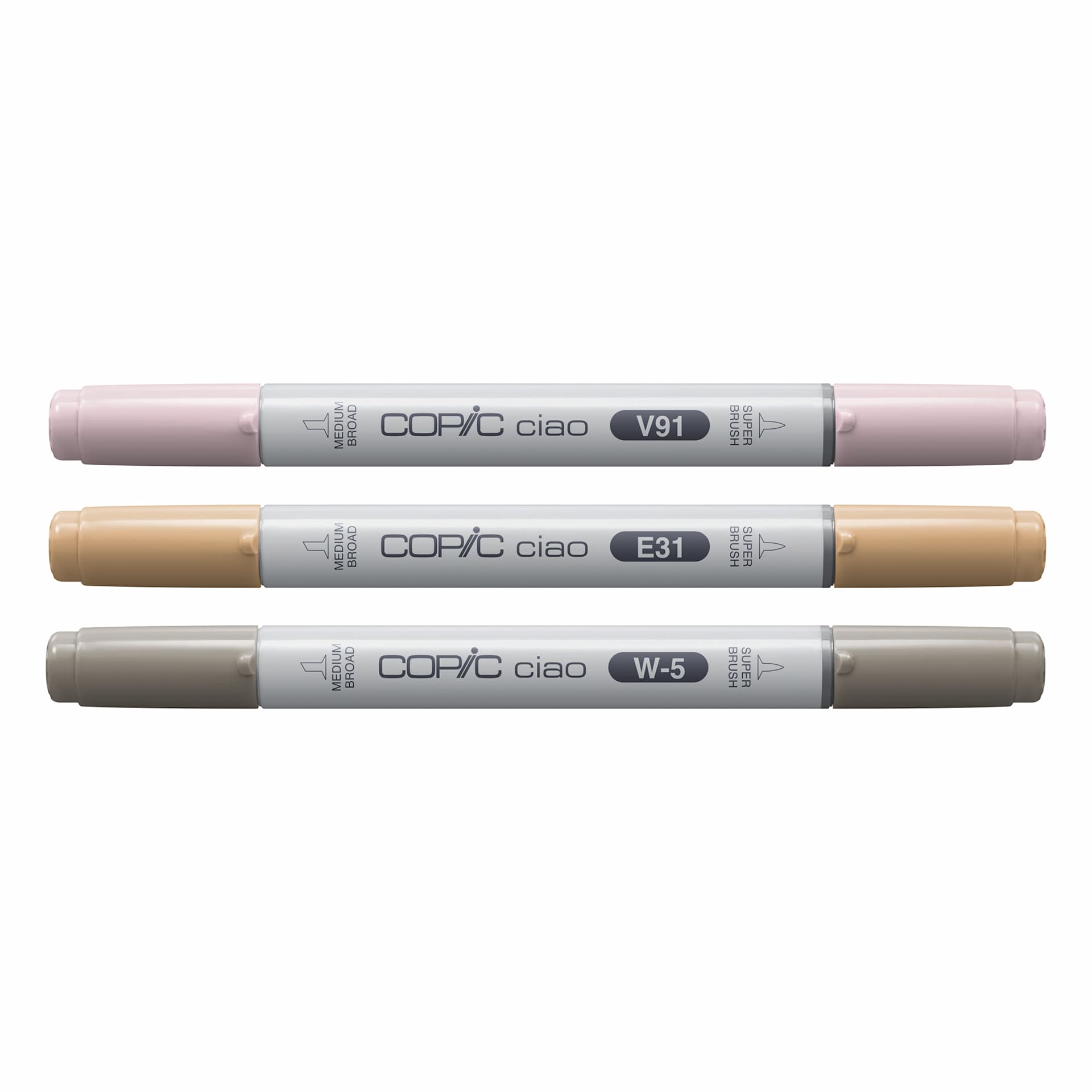 Copic Ciao Double Ended Markers - Layer & Mix Set of 3, Pet Palette, contents
