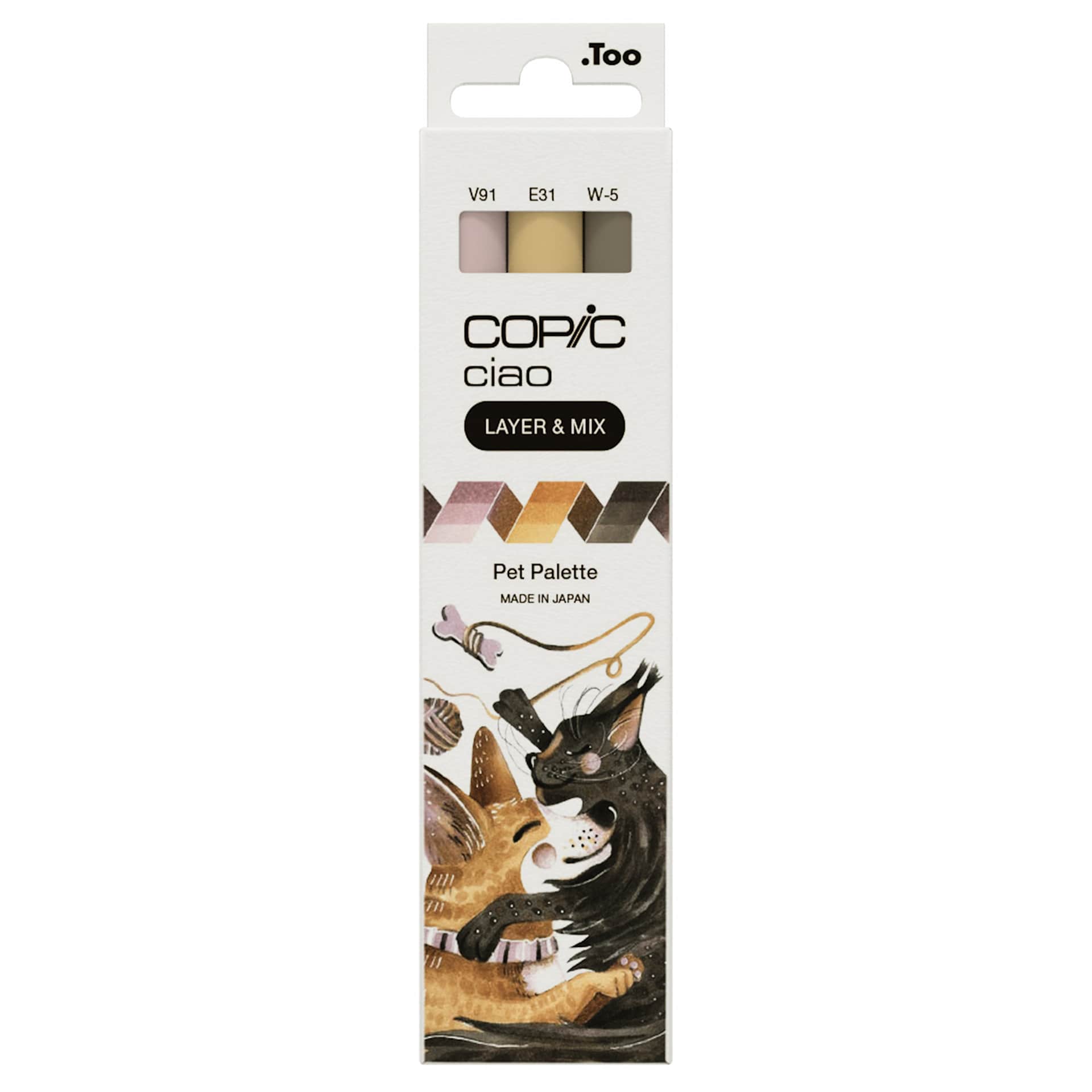 Copic Ciao Double Ended Markers - Layer & Mix Set of 3, Pet Palette