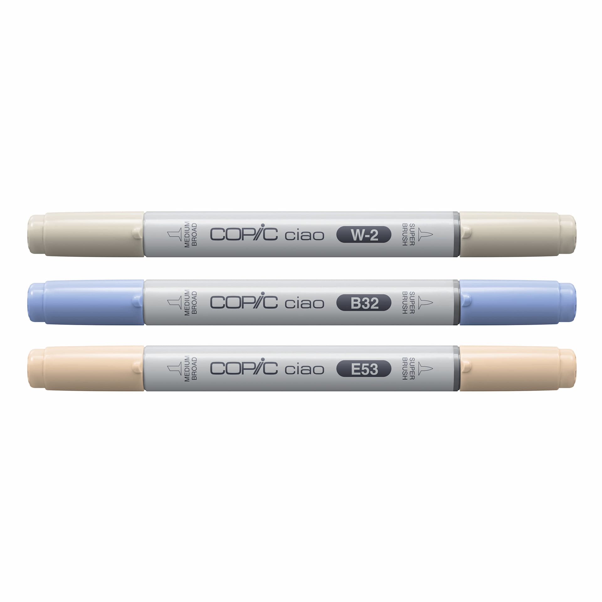 Copic Ciao Double Ended Markers - Layer & Mix Set of 3, Cozy Palette, contents