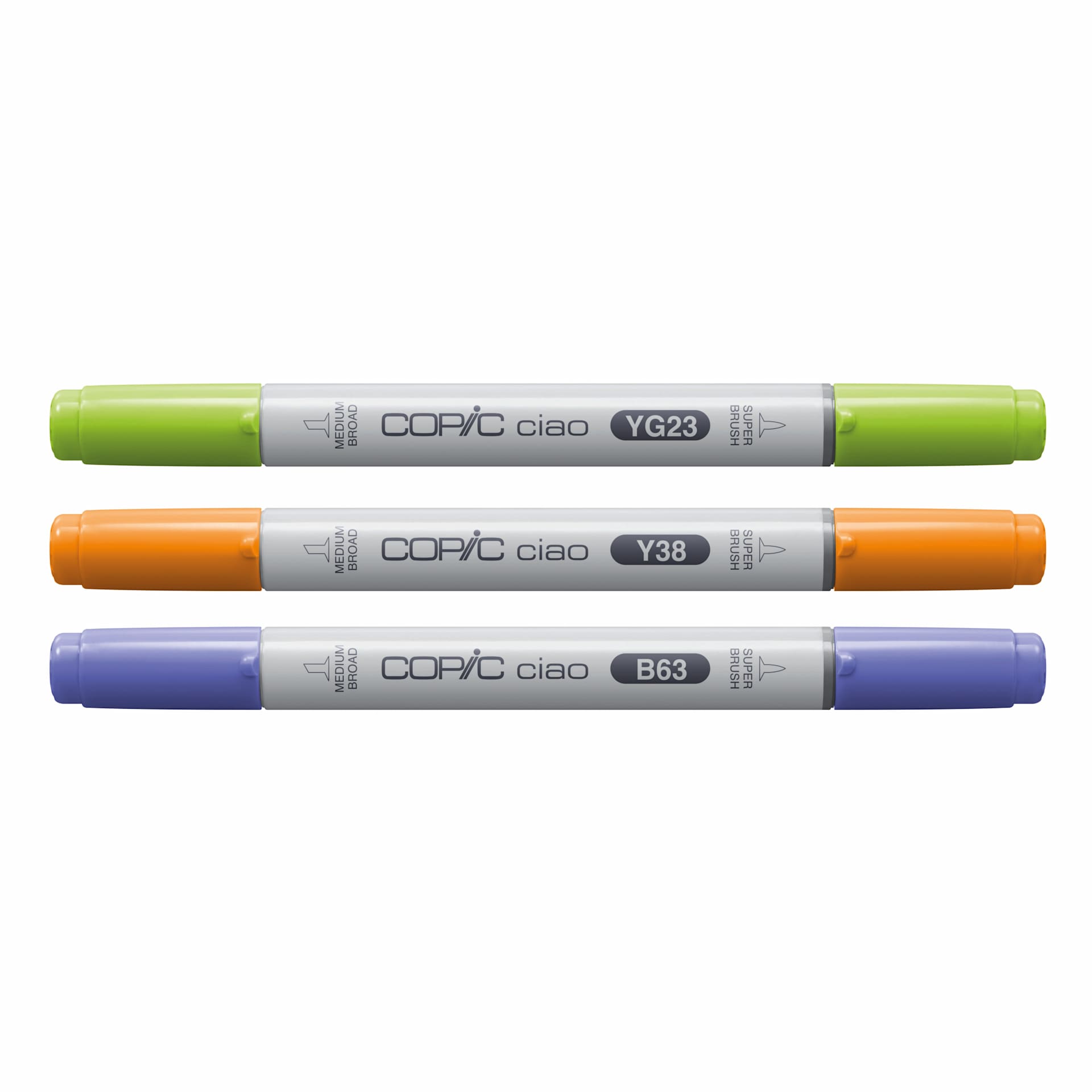Copic Ciao Double Ended Markers - Layer & Mix Set of 3, Botanic Palette, contents