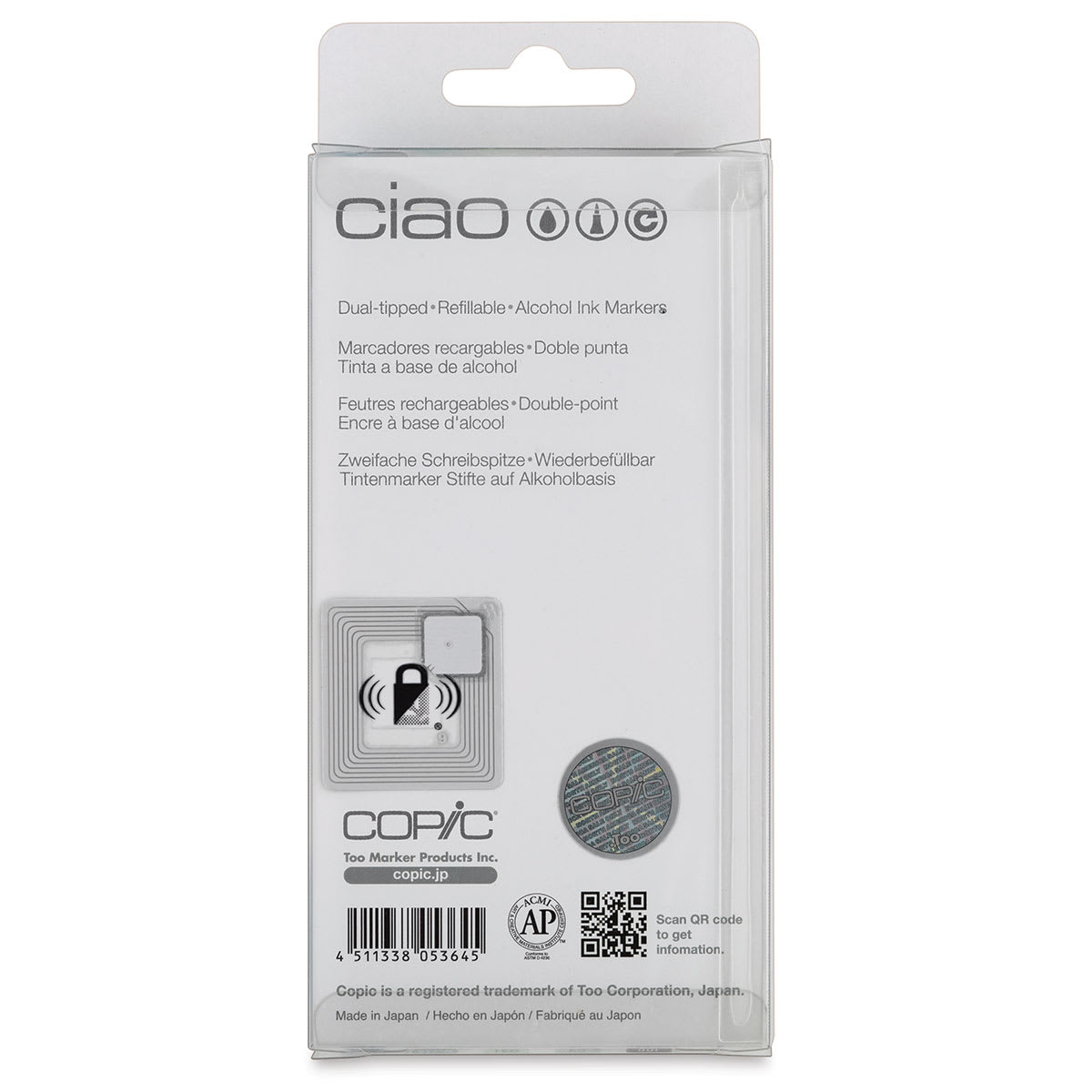 Copic Ciao Double Ended Marker Set - Sea Colors, Set of 6 (back of package)